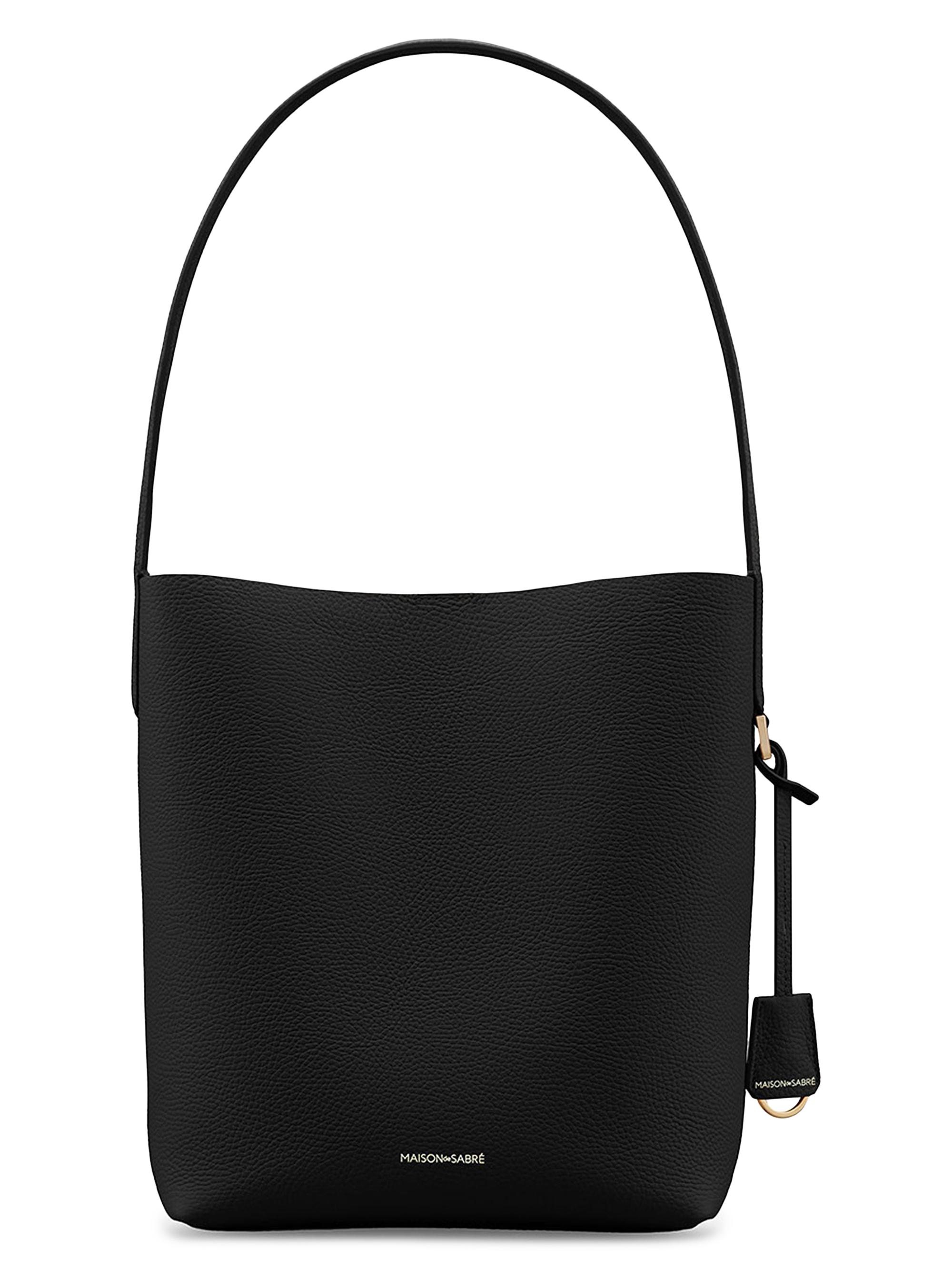 Maison de Sabre Women's Leather Bucket Soft Tote Bag - Rouge Noir