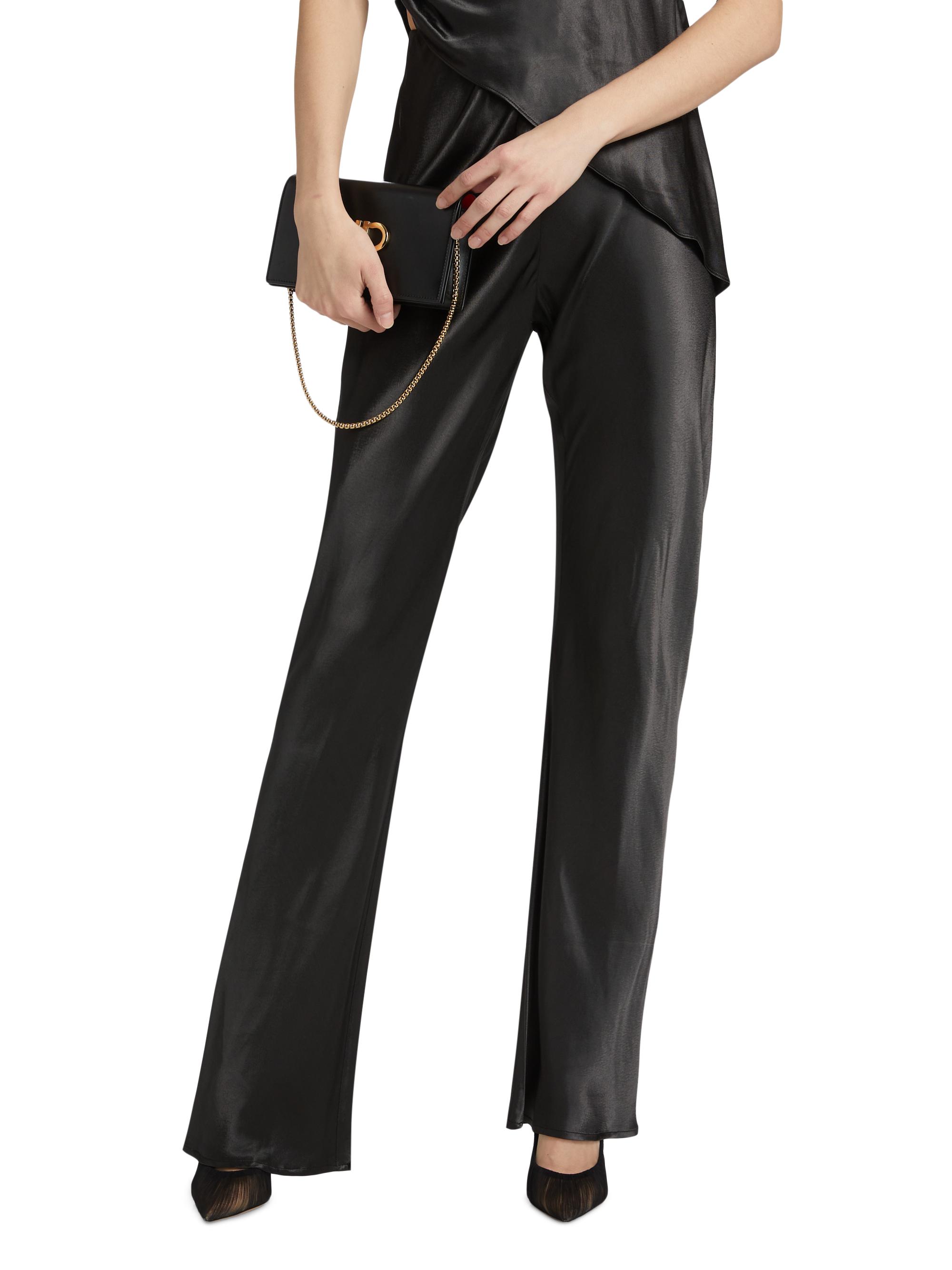 Lamarque Women's Emile Satin Relaxed-Fit Pants - Black | Thumbnail 3