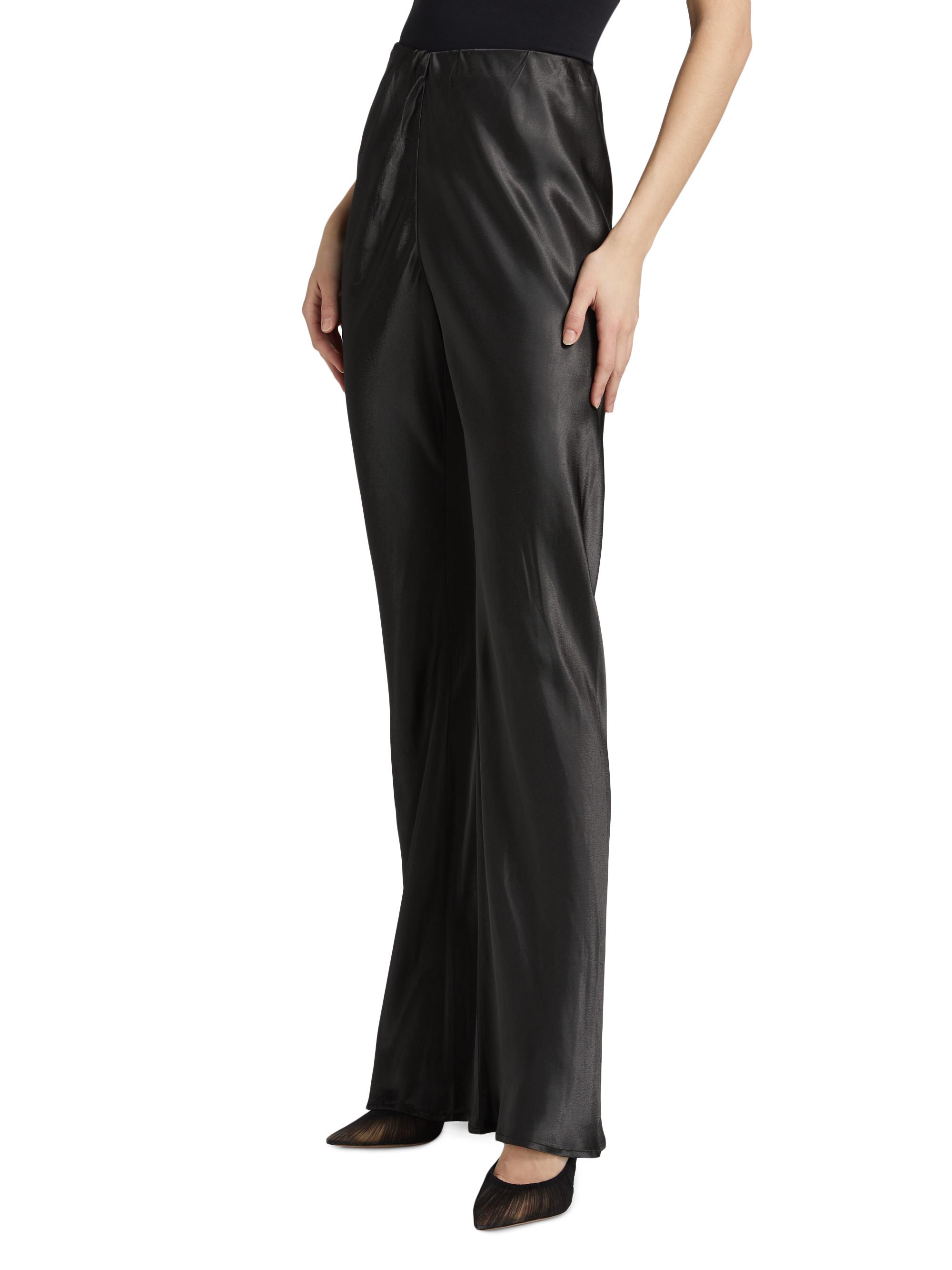 Lamarque Women's Emile Satin Relaxed-Fit Pants - Black | Thumbnail 4