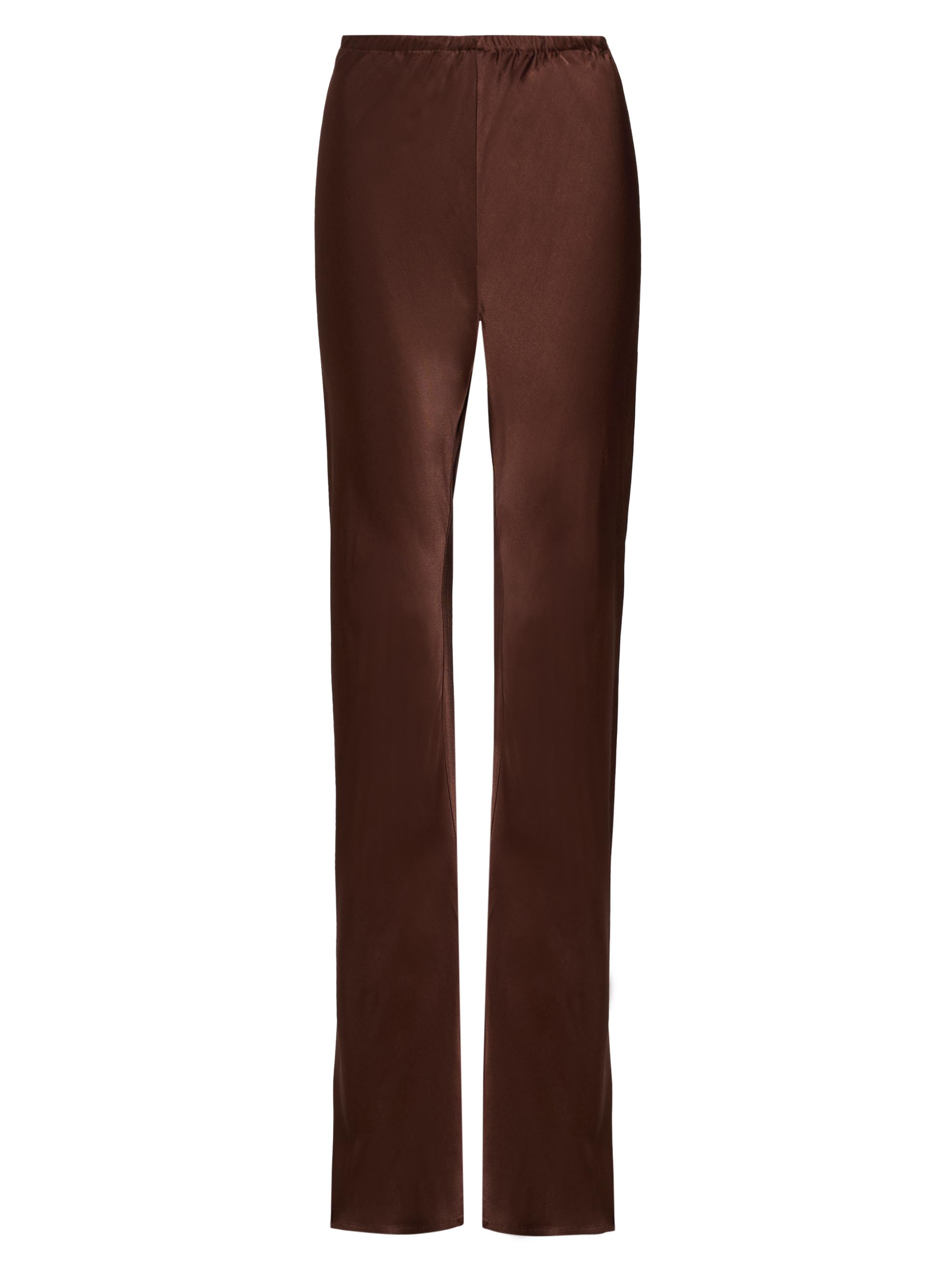 Lamarque Women's Emile Satin Relaxed-Fit Pants - Brown