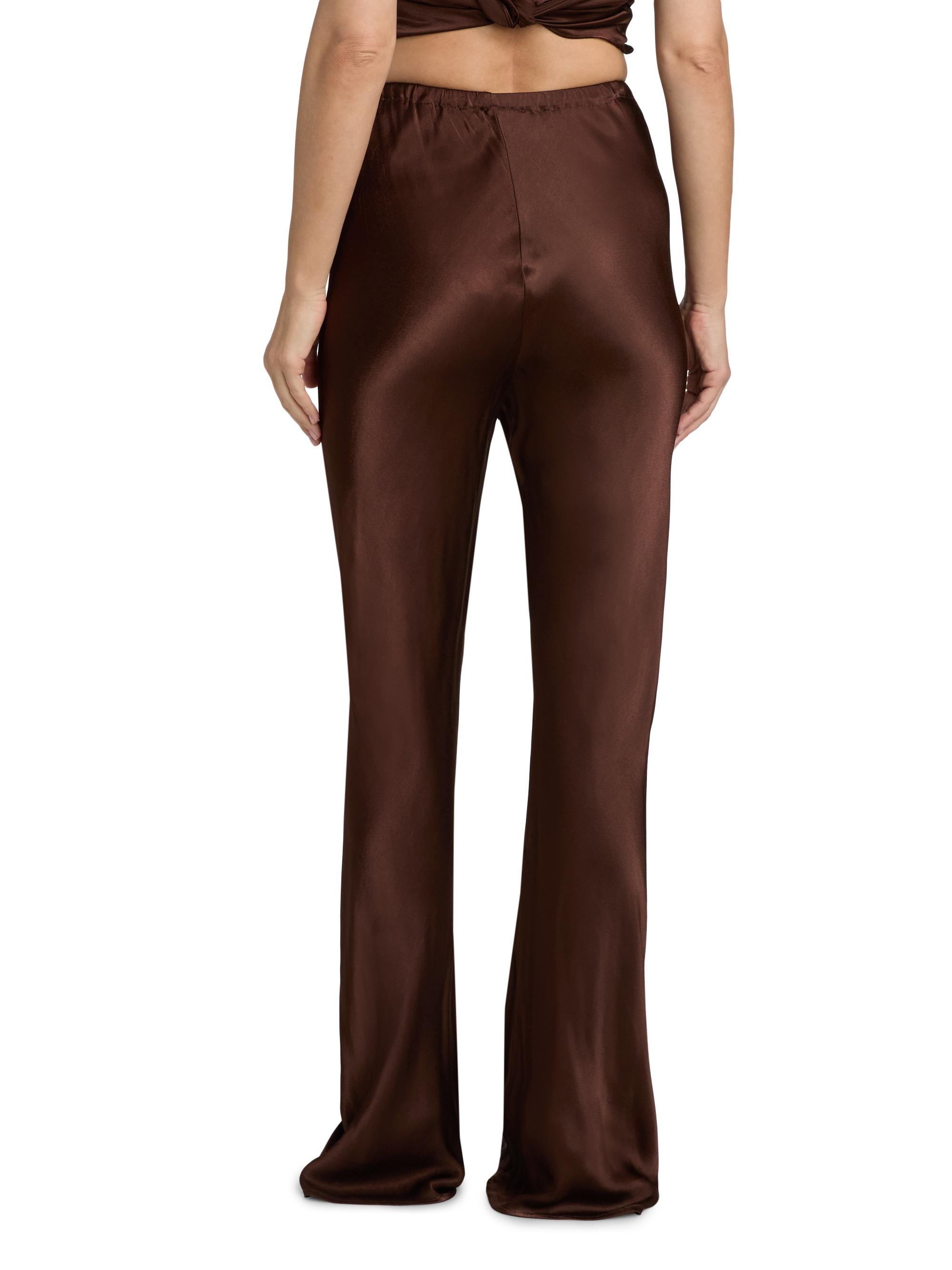 Lamarque Women's Emile Satin Relaxed-Fit Pants - Brown | Thumbnail 5