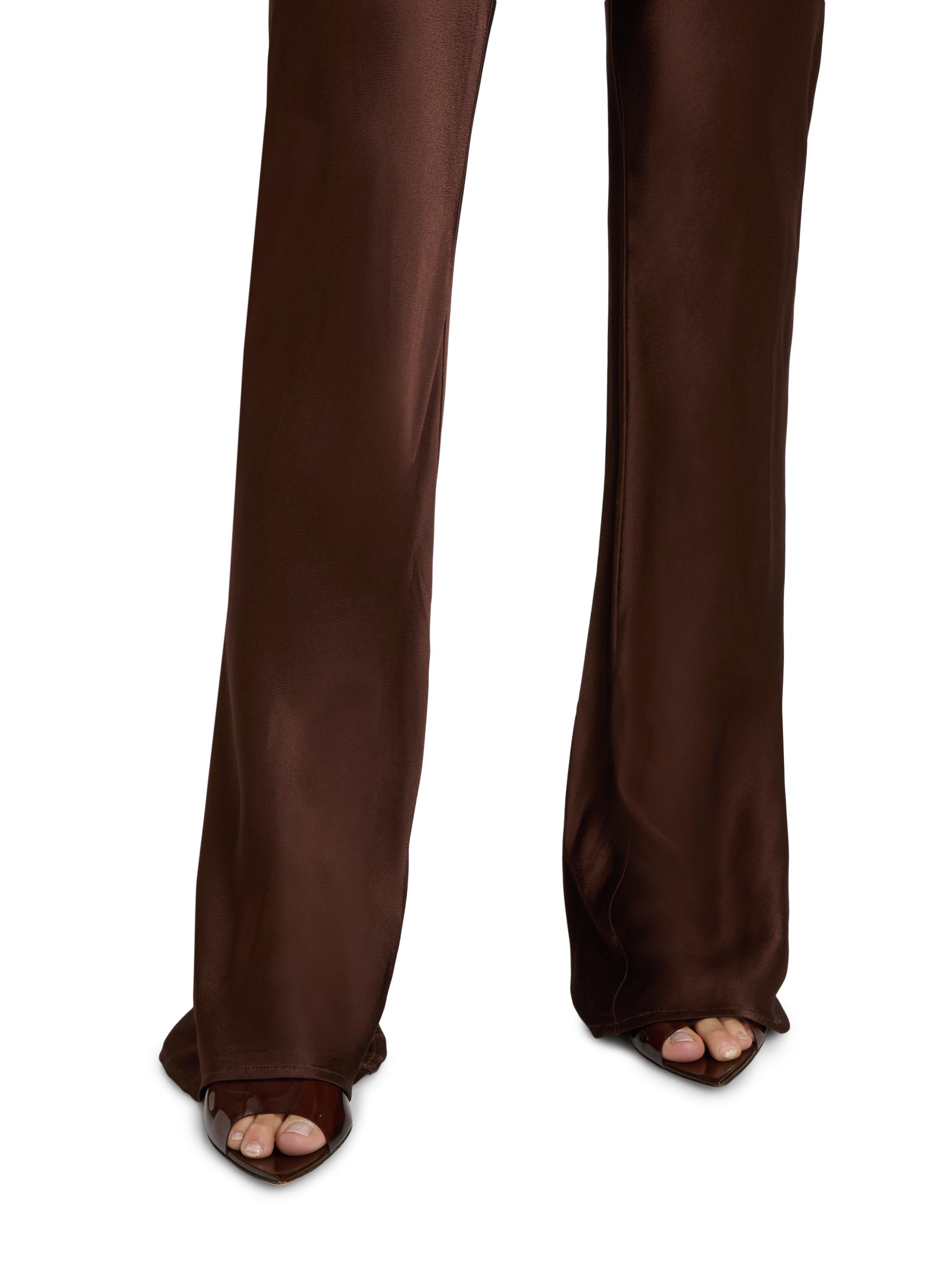 Lamarque Women's Emile Satin Relaxed-Fit Pants - Brown | Thumbnail 6