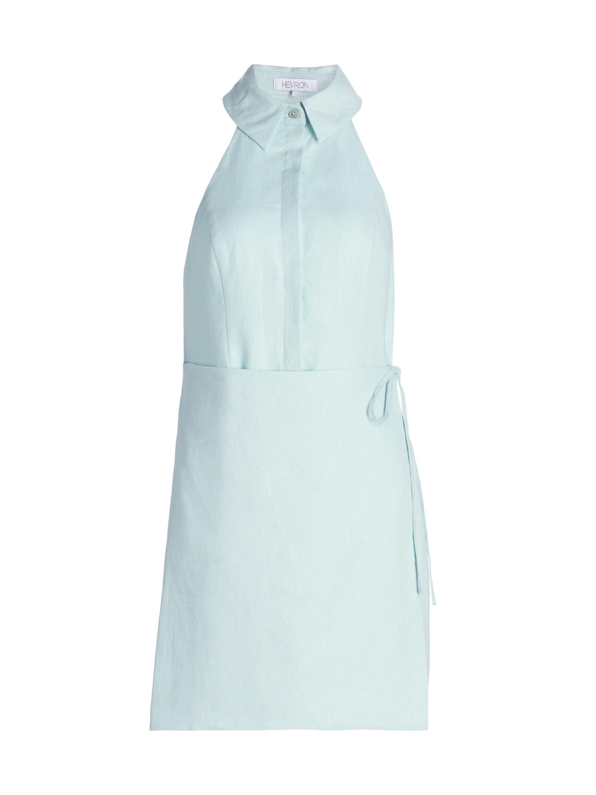 Hevron Women's Lauren Linen Minidress - Seafoam