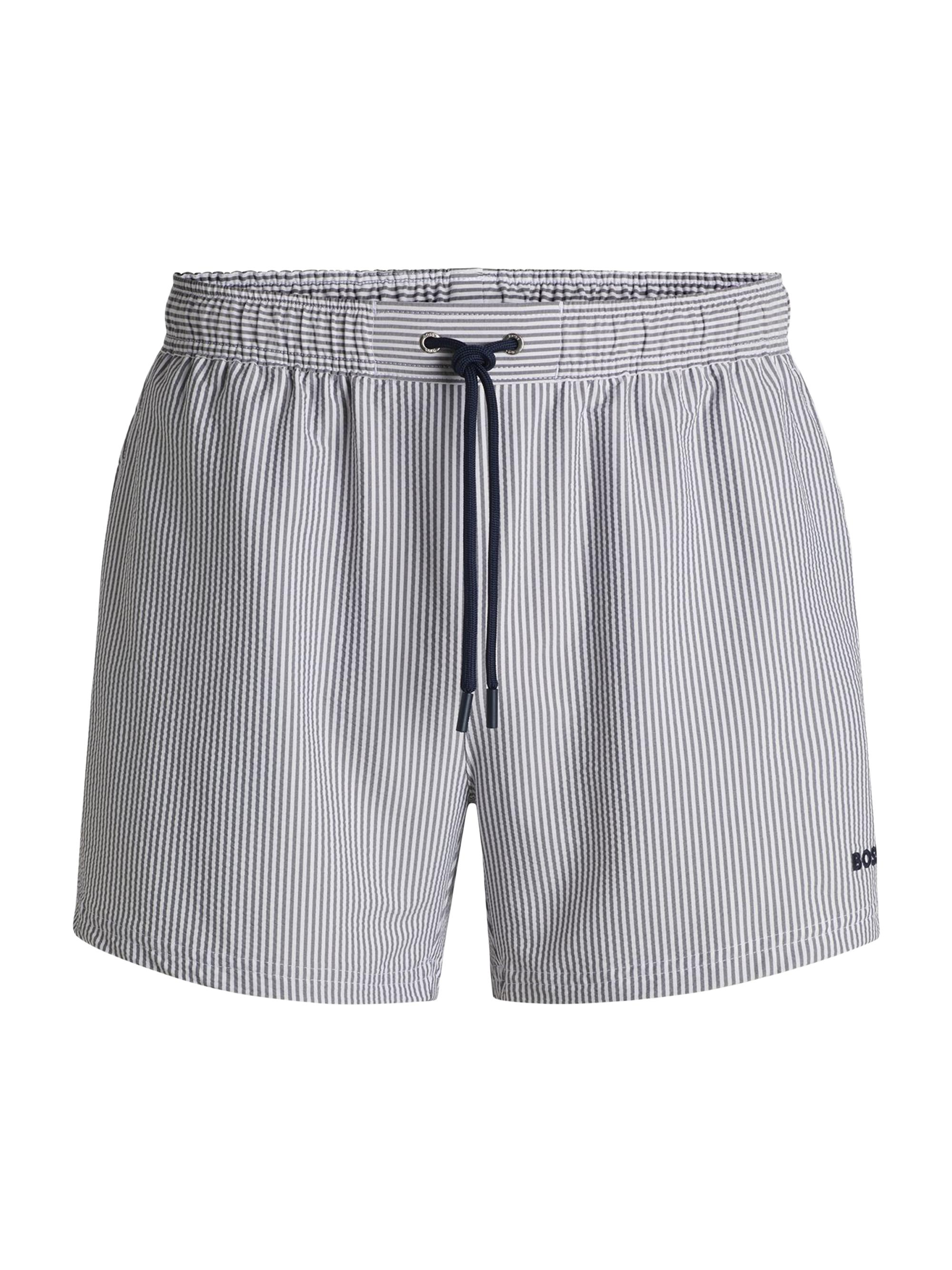 BOSS Swim Shorts in Striped Seersucker Fabric | Saks Fifth Avenue