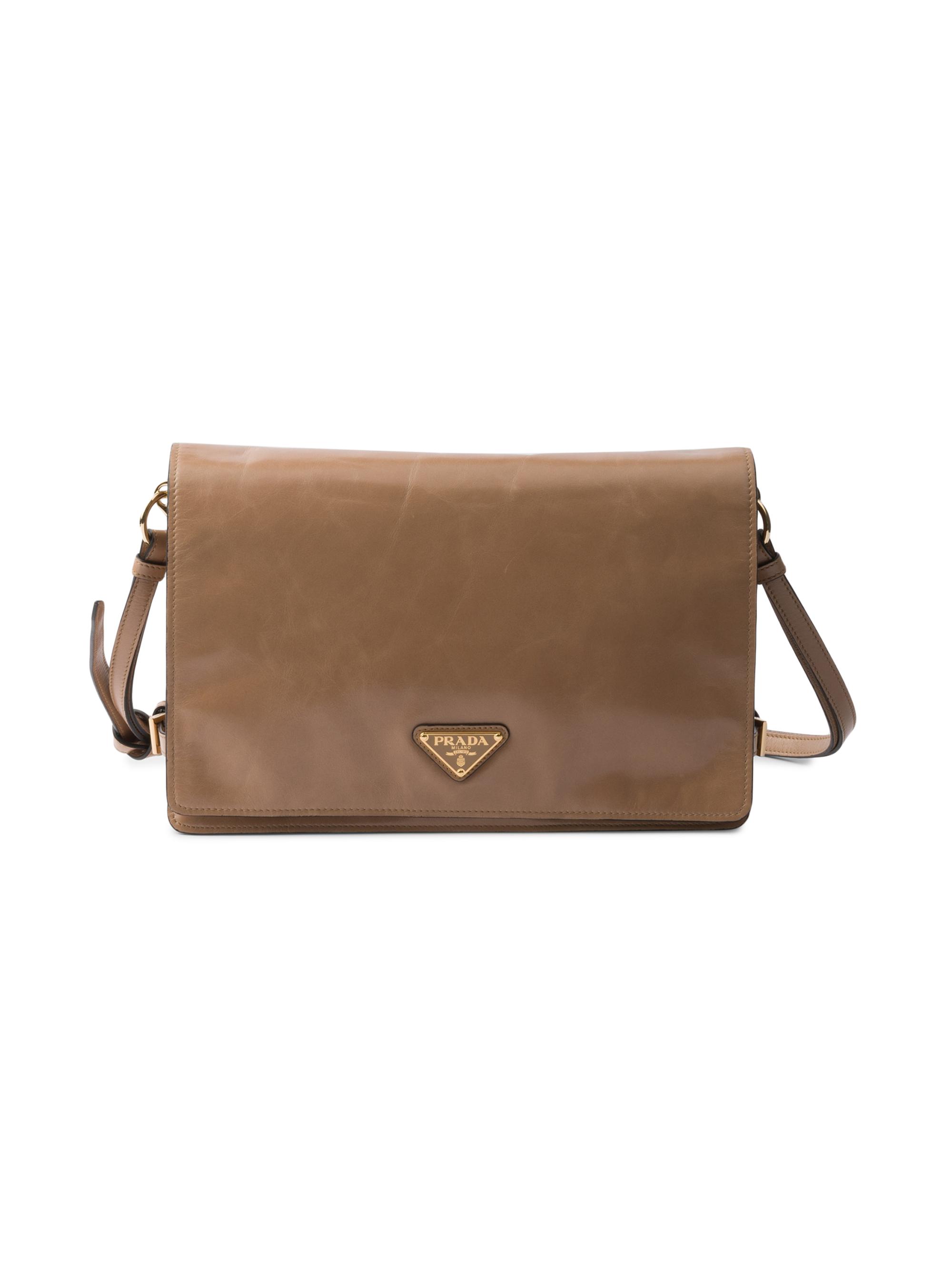 Prada Women's  Leather Shoulder Bag - Brown