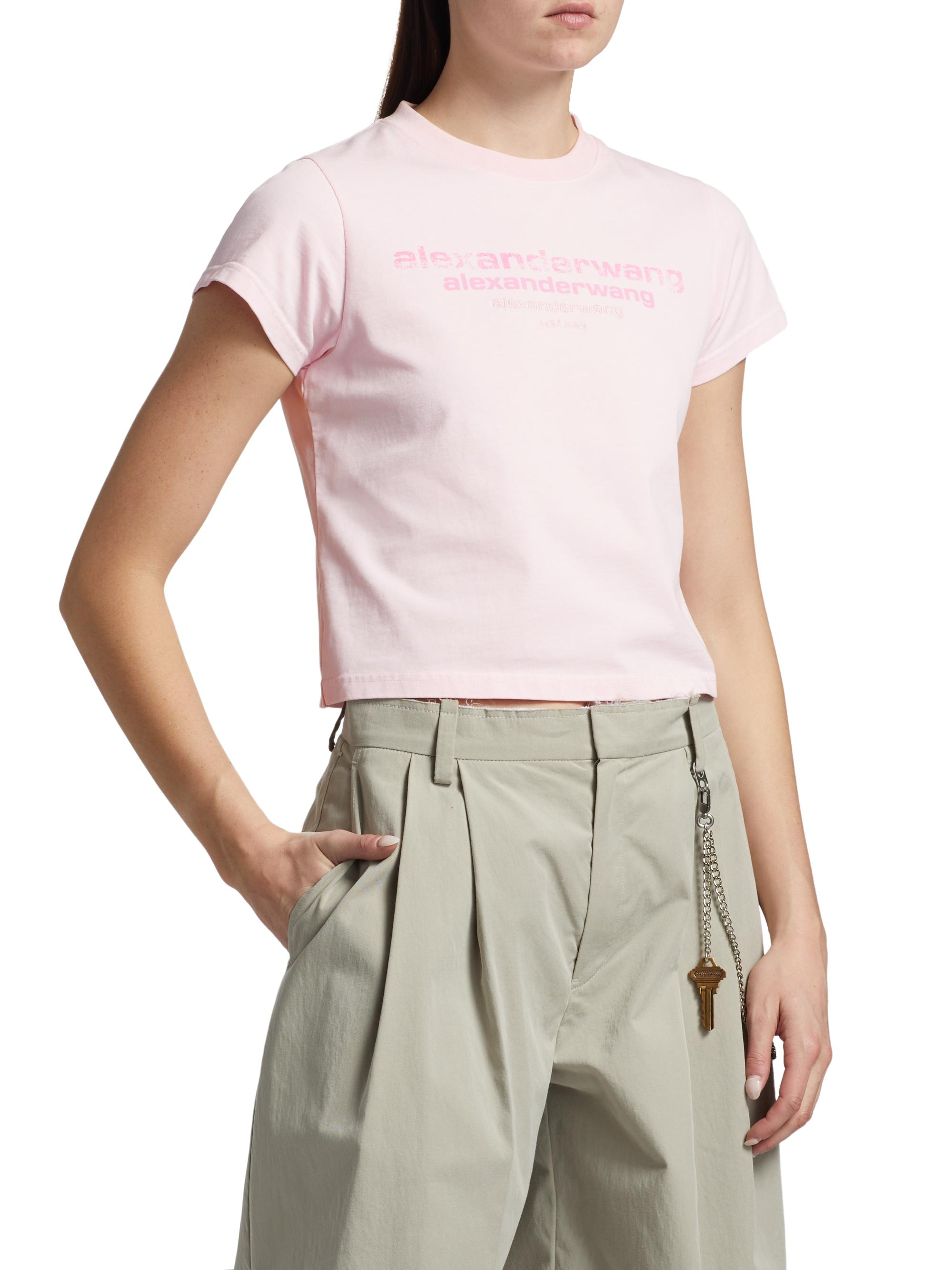 Alexander Wang Logo Cotton Shrunken T-Shirt | Saks Fifth Avenue