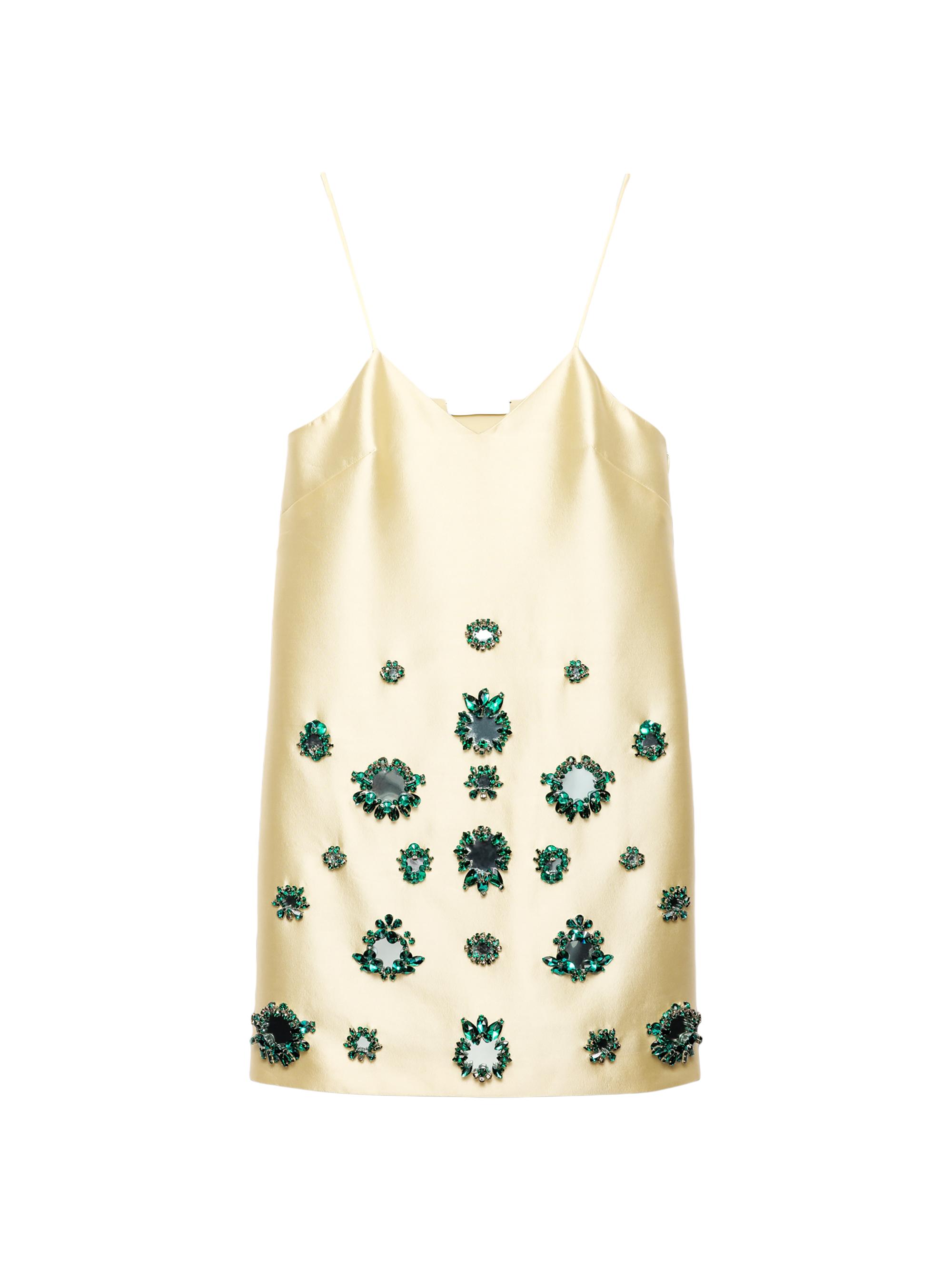 Prada Women's Embroidered Silk and Wool Mini-Dress - Yellow