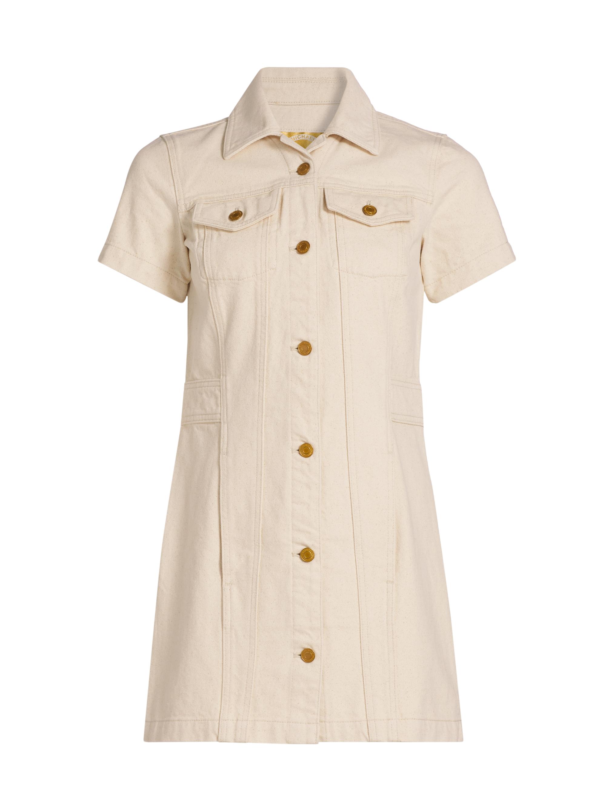 MICHAEL Michael Kors Denim Short-Sleeve Minidress | Saks Fifth Avenue