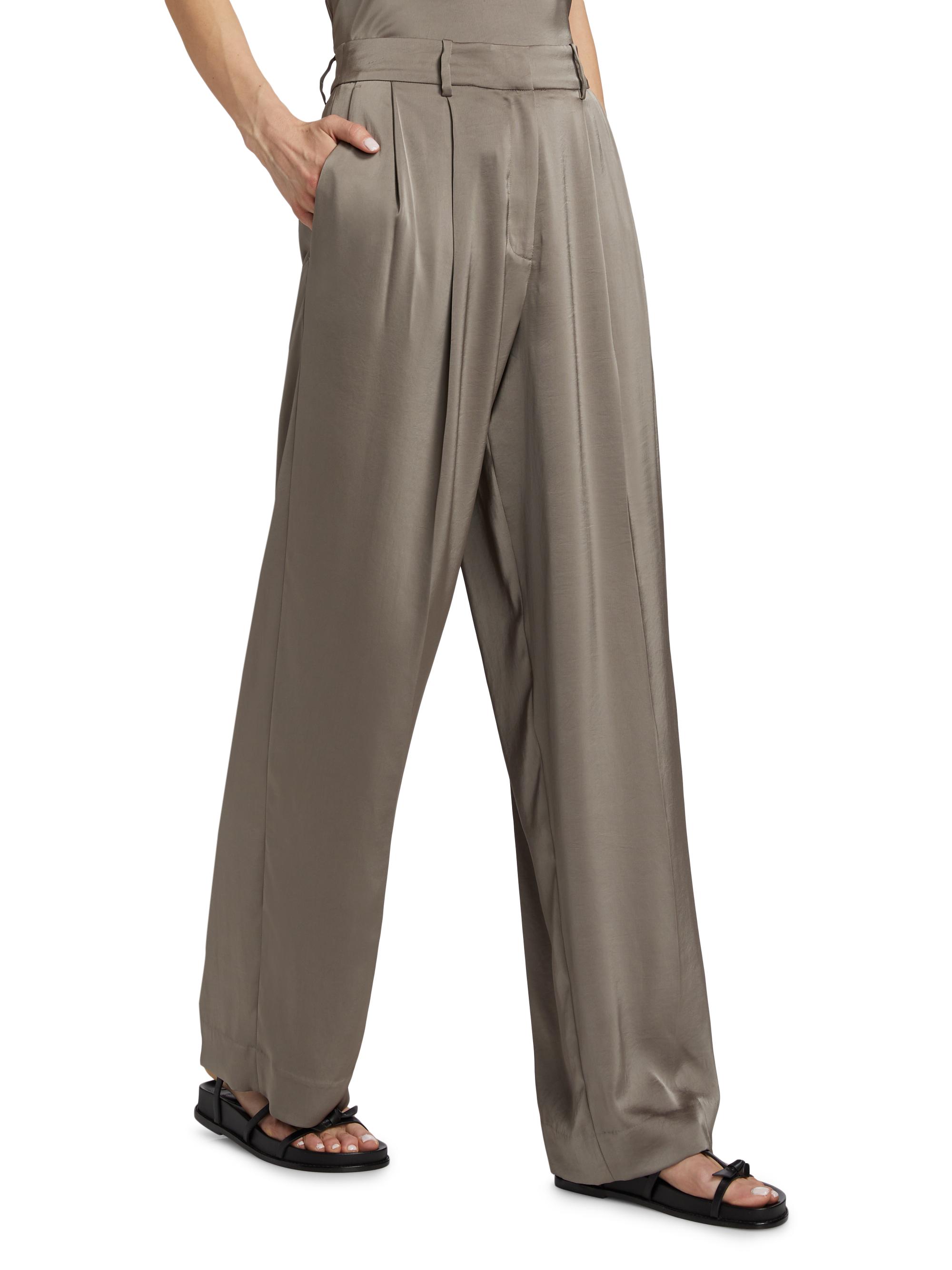 MICHAEL Michael Kors Satin Pleated Wide-Leg Pants | Saks Fifth Avenue