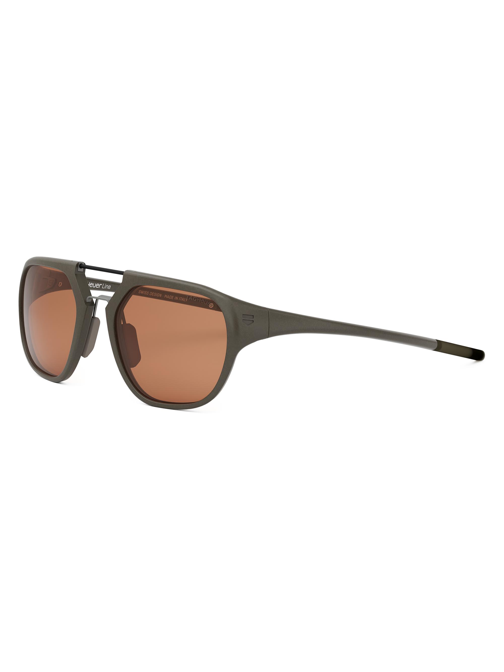 TAG Heuer Men's Line 55MM Geometric Sunglasses - Matte Light Brown