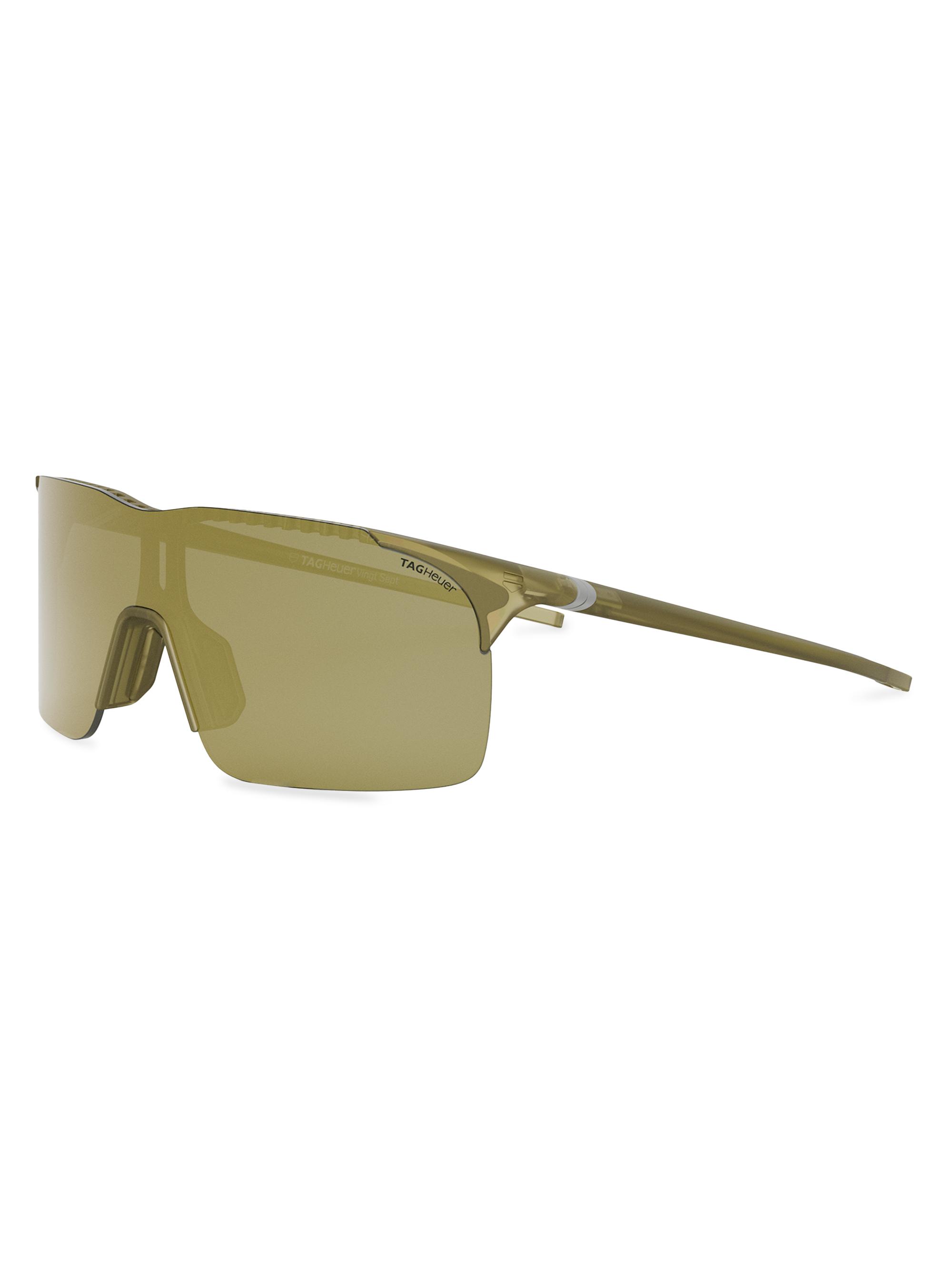 TAG Heuer Men's Vingt Sept Go 132MM Mask Sunglasses - Matte Yellow Brown