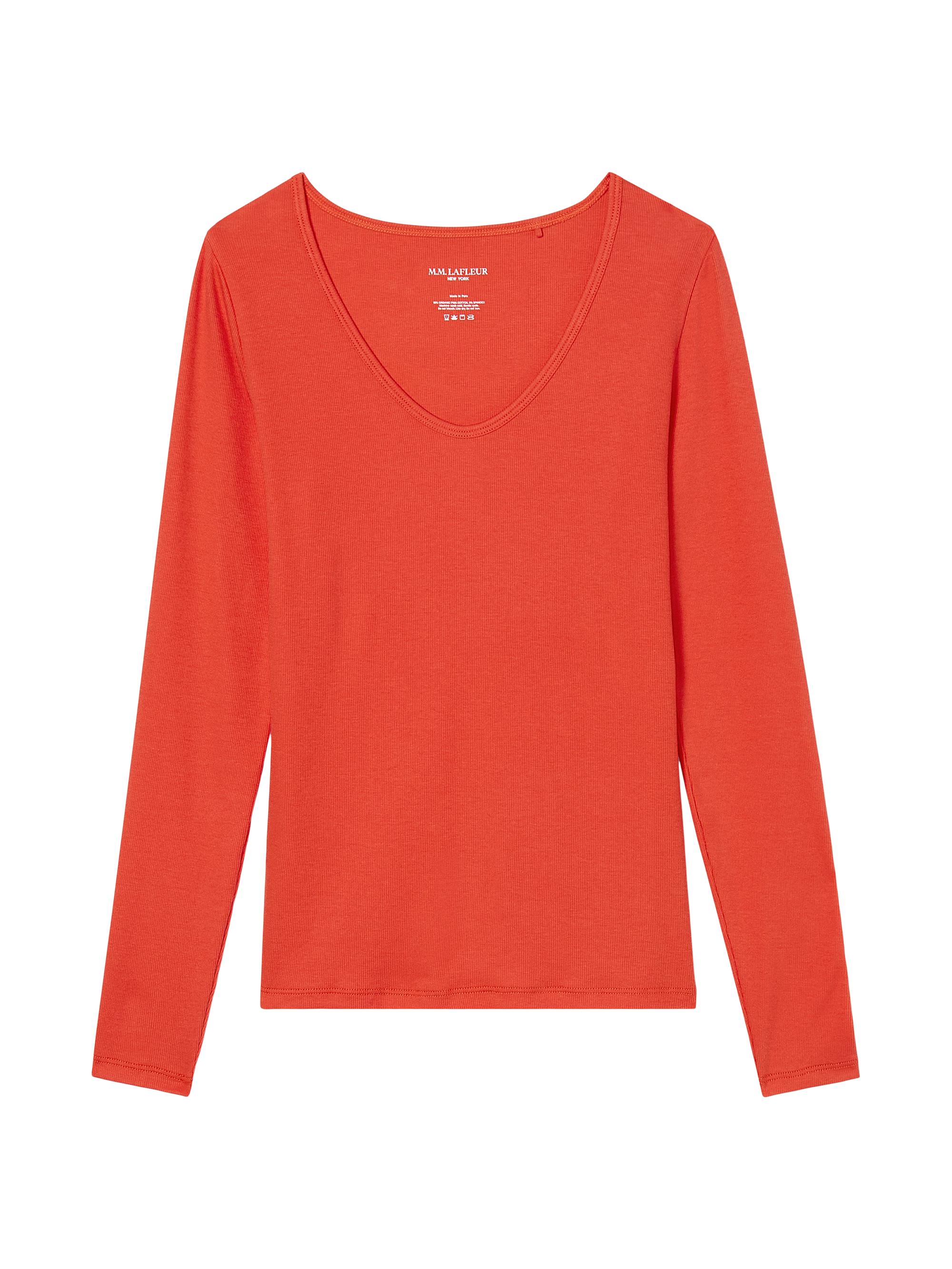 M.M.LaFleur Women's Marcia Ribbed Pima Cotton T-Shirt - Camel