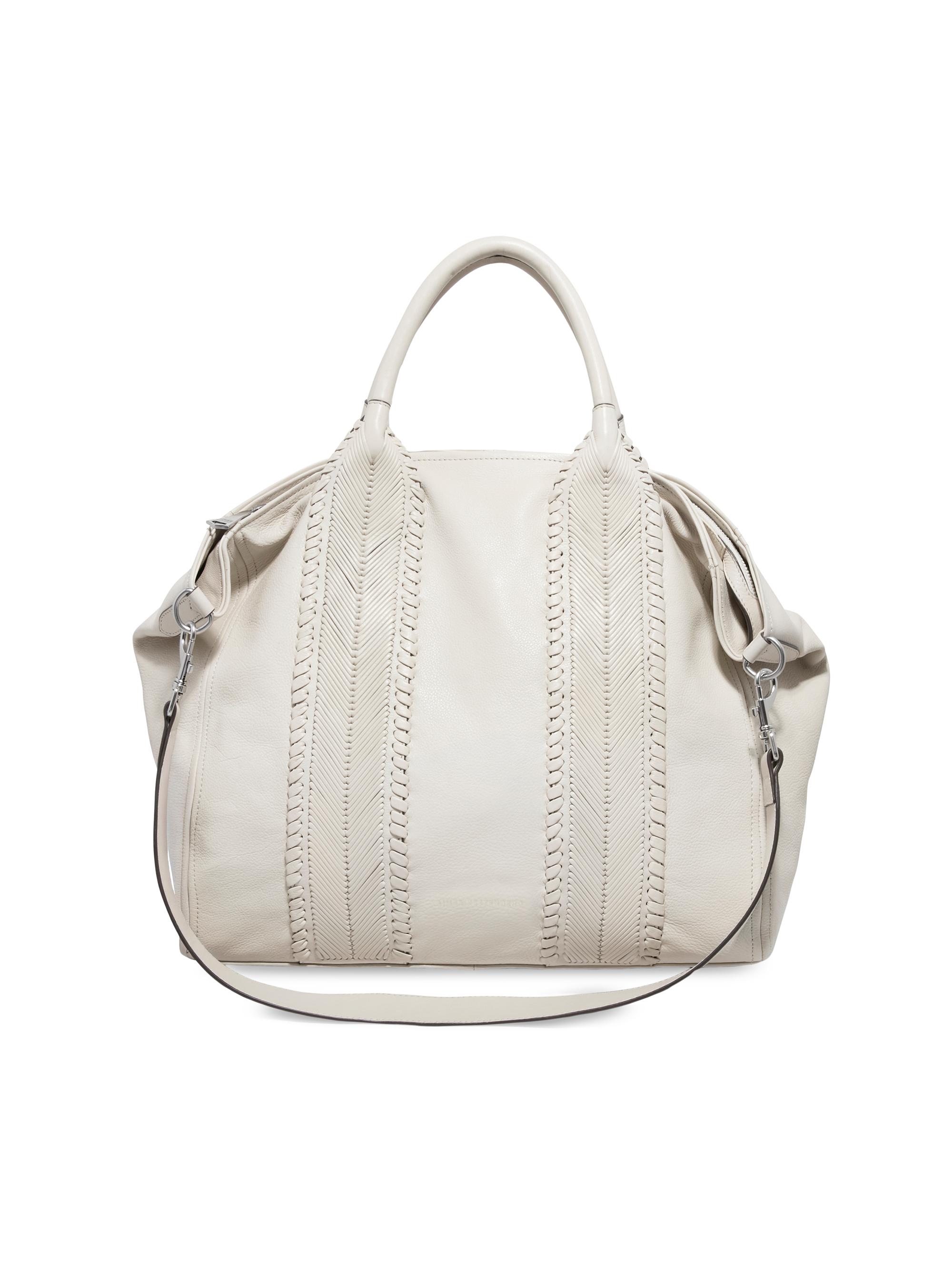 Aimee Kestenberg Women's All For Love Leather Convertible Top Zip Tote Bag - Chalk