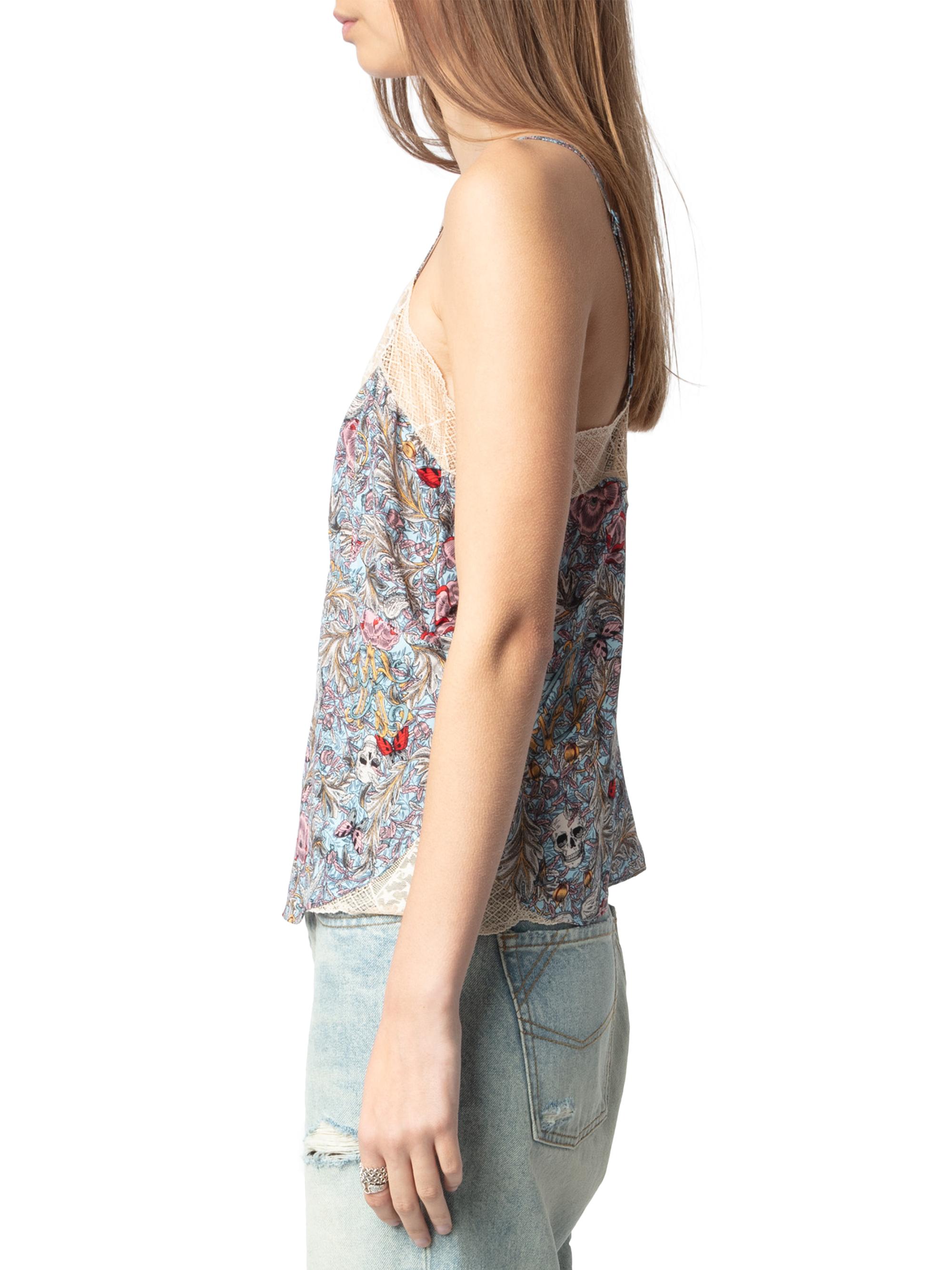 Zadig & Voltaire Cyoko Floral-Print Lace-Trim Cami | Saks Fifth Avenue