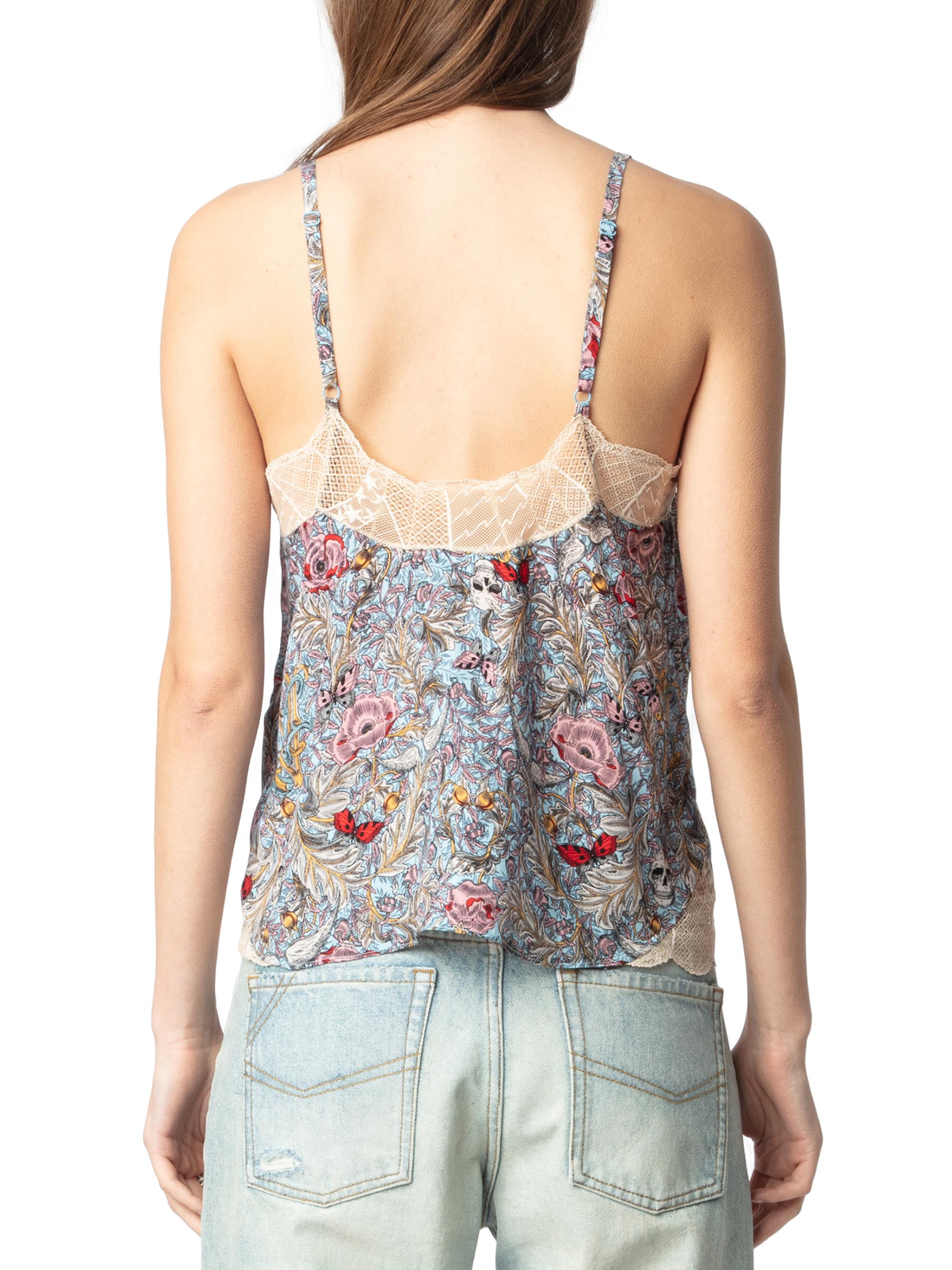 Zadig & Voltaire Cyoko Floral-Print Lace-Trim Cami | Saks Fifth Avenue