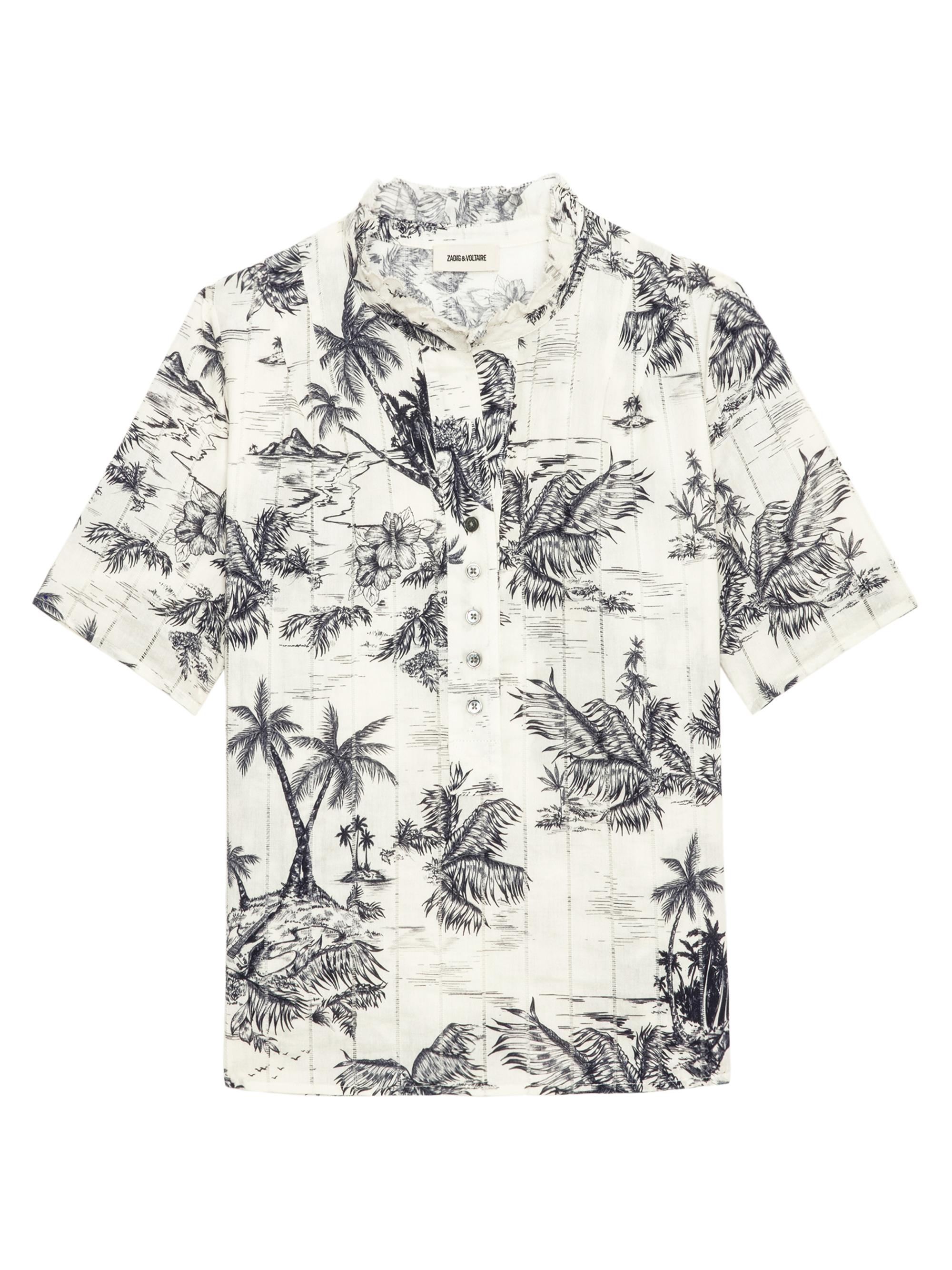 Zadig & Voltaire Women's Topher Tropical Island Short-Sleeve Shirt - Ecru