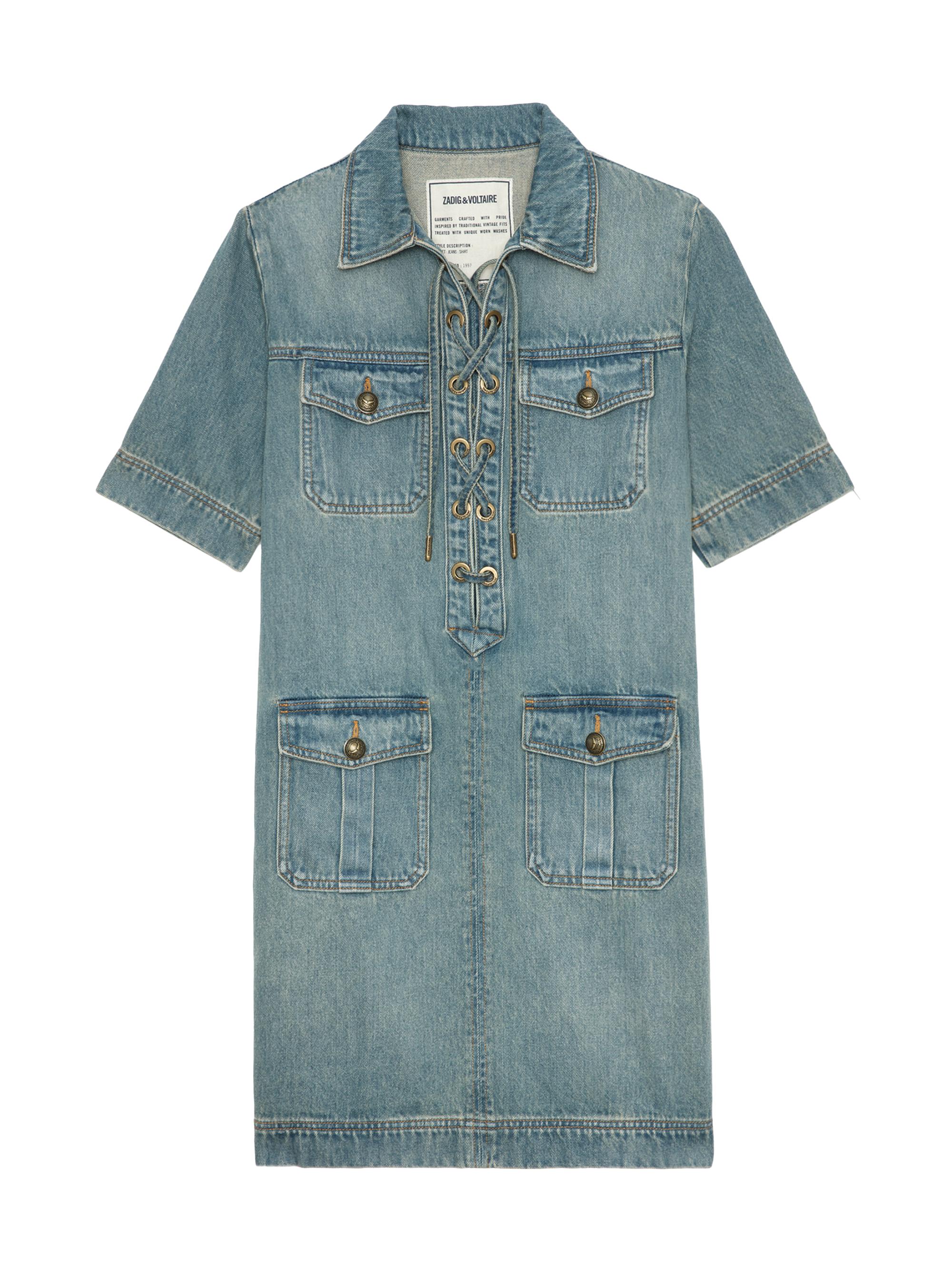 Zadig & Voltaire Women's Record Denim Minidress - Light Blue