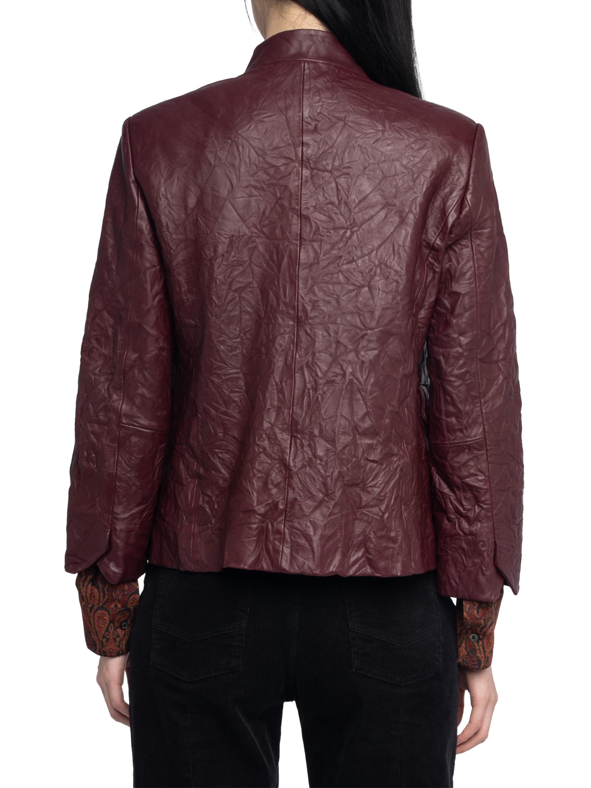 Zadig & Voltaire Women's Veryn Leather Blazer - Burgundy | Thumbnail 5