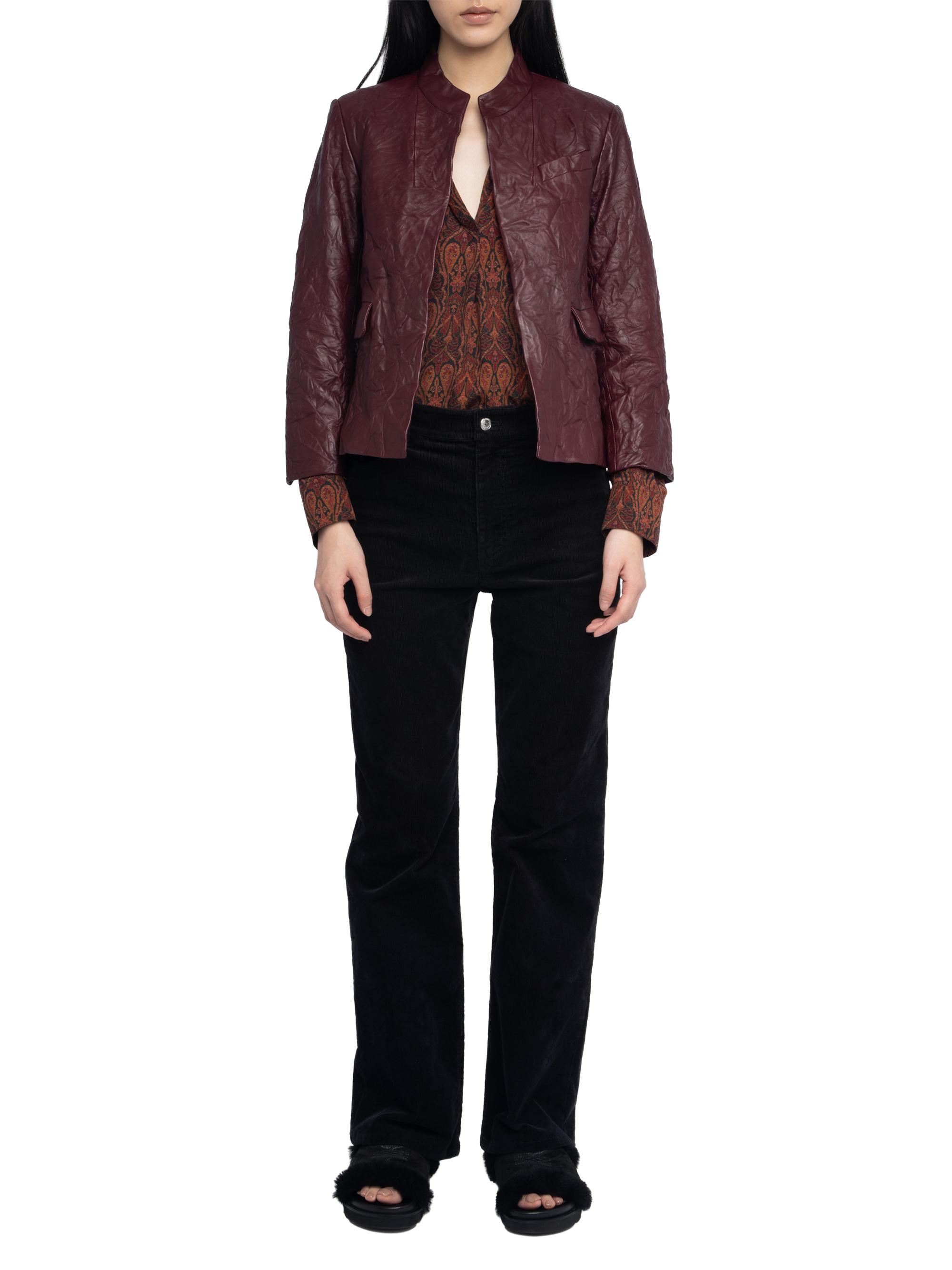 Zadig & Voltaire Women's Veryn Leather Blazer - Burgundy | Thumbnail 2