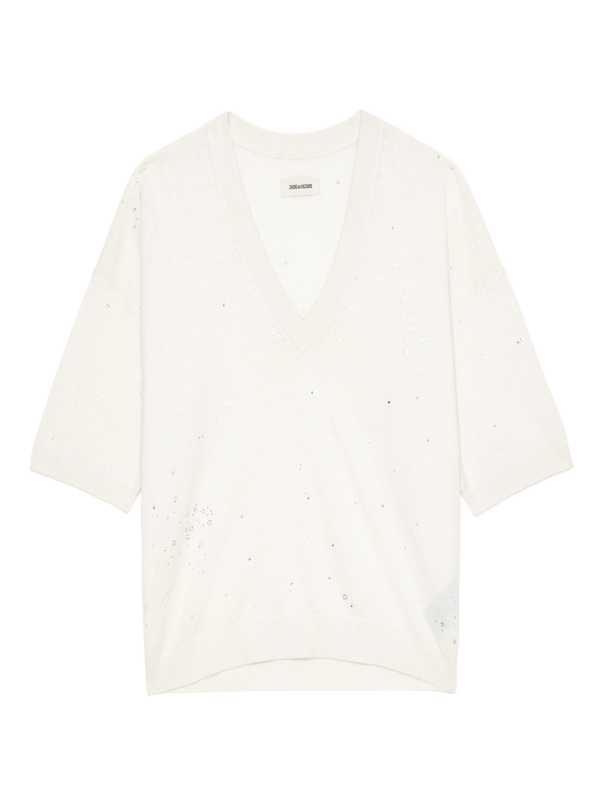 Zadig & Voltaire Women's Wully Lico Rhinestone-Embellished Sweater - Ecru