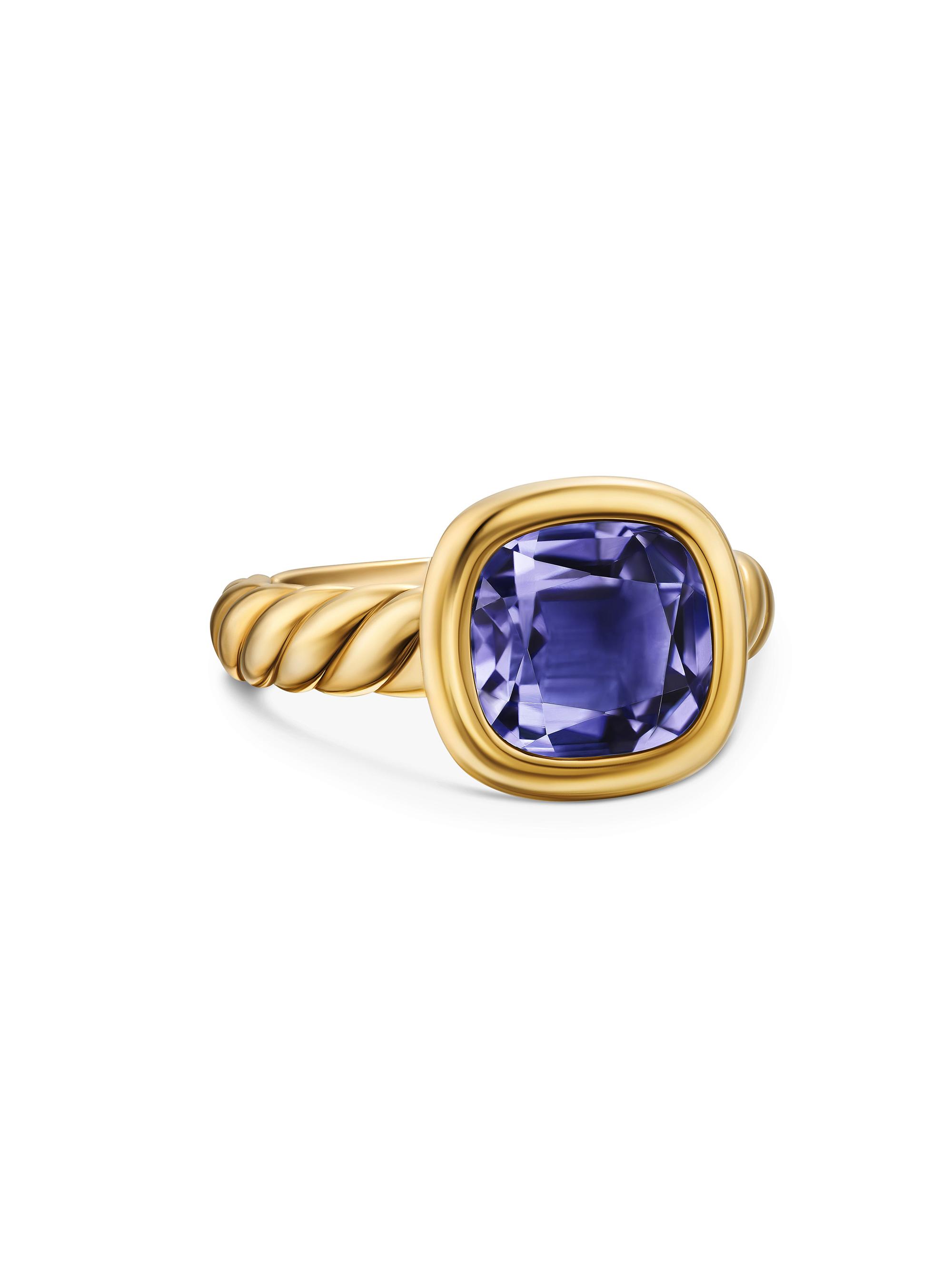 David Yurman Women's DY Mercer Stone Ring in 18K Yellow Gold - Iolite