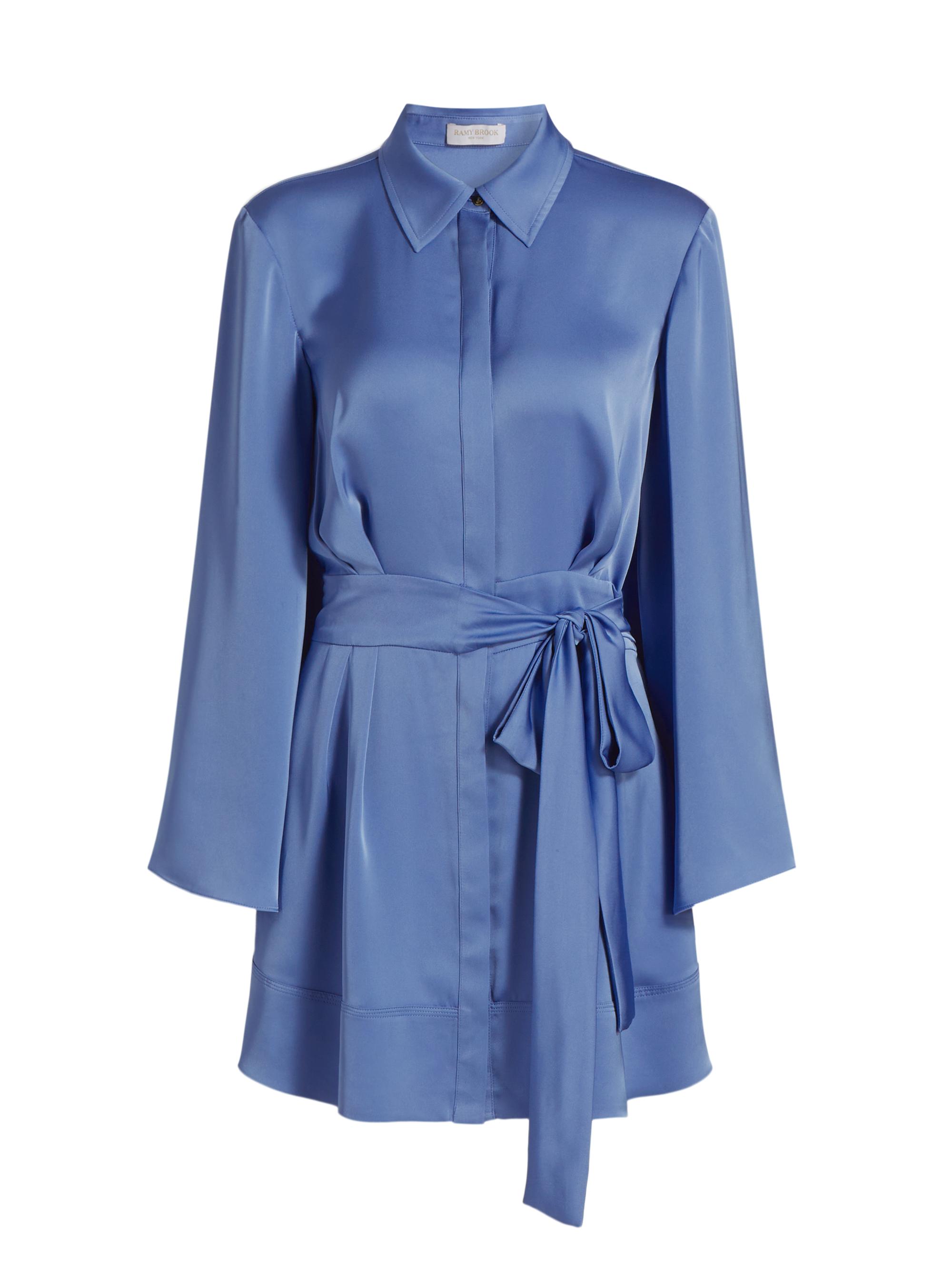 Ramy Brook Women's Mariana Tie-Waist Shirtdress - Cornflower Blue