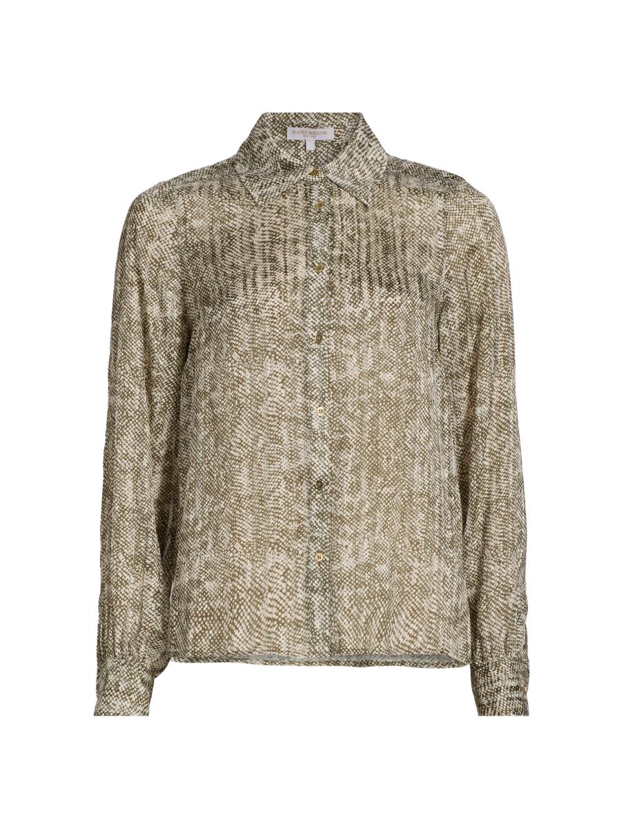 Ramy Brook Women's Pauline Printed Silk-blend Blouse In Brown