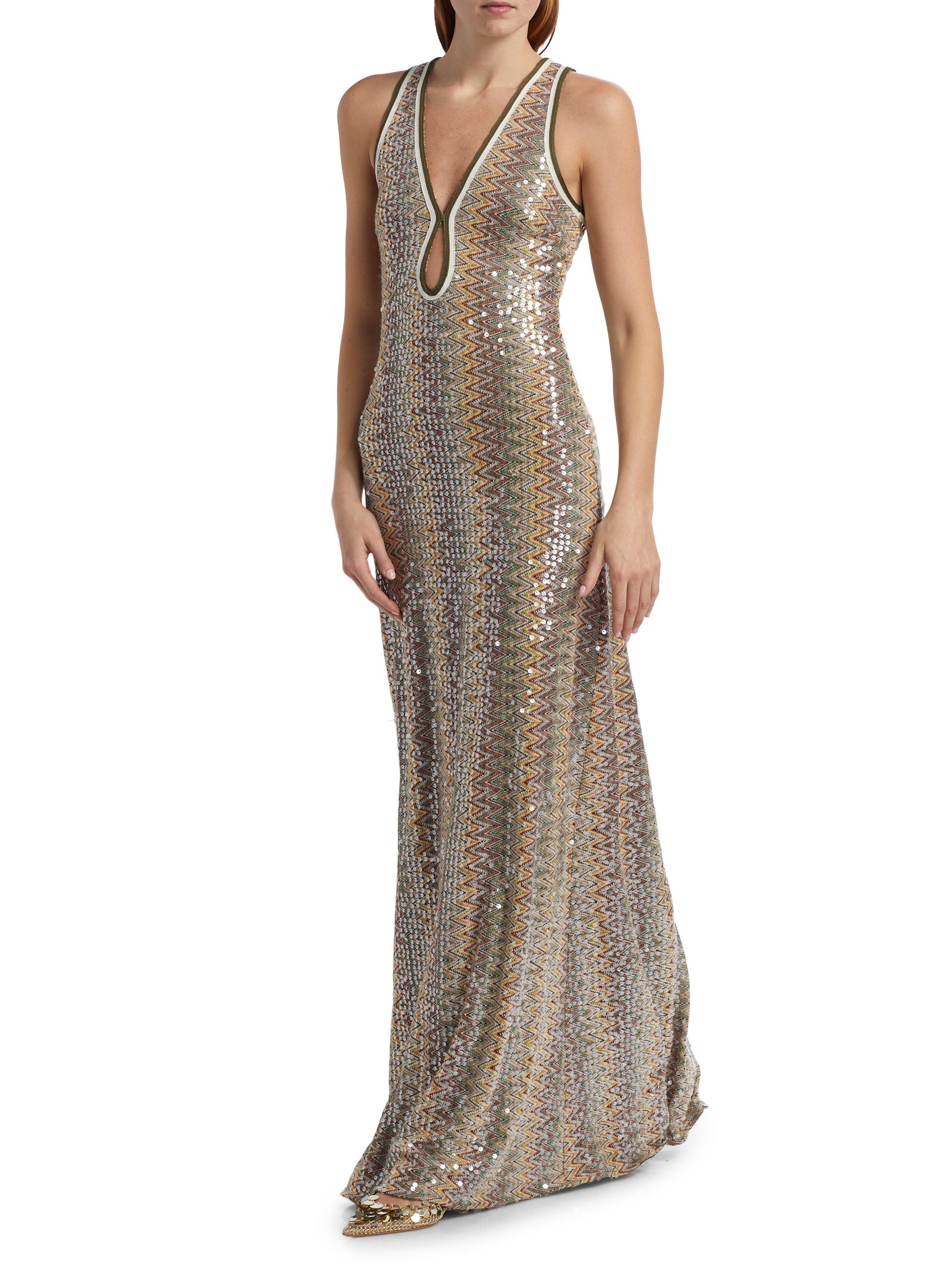 gold chevron dress Perla Gold Crochet Chevron V Neck Maxi Dress – Girl In Mind main image 1