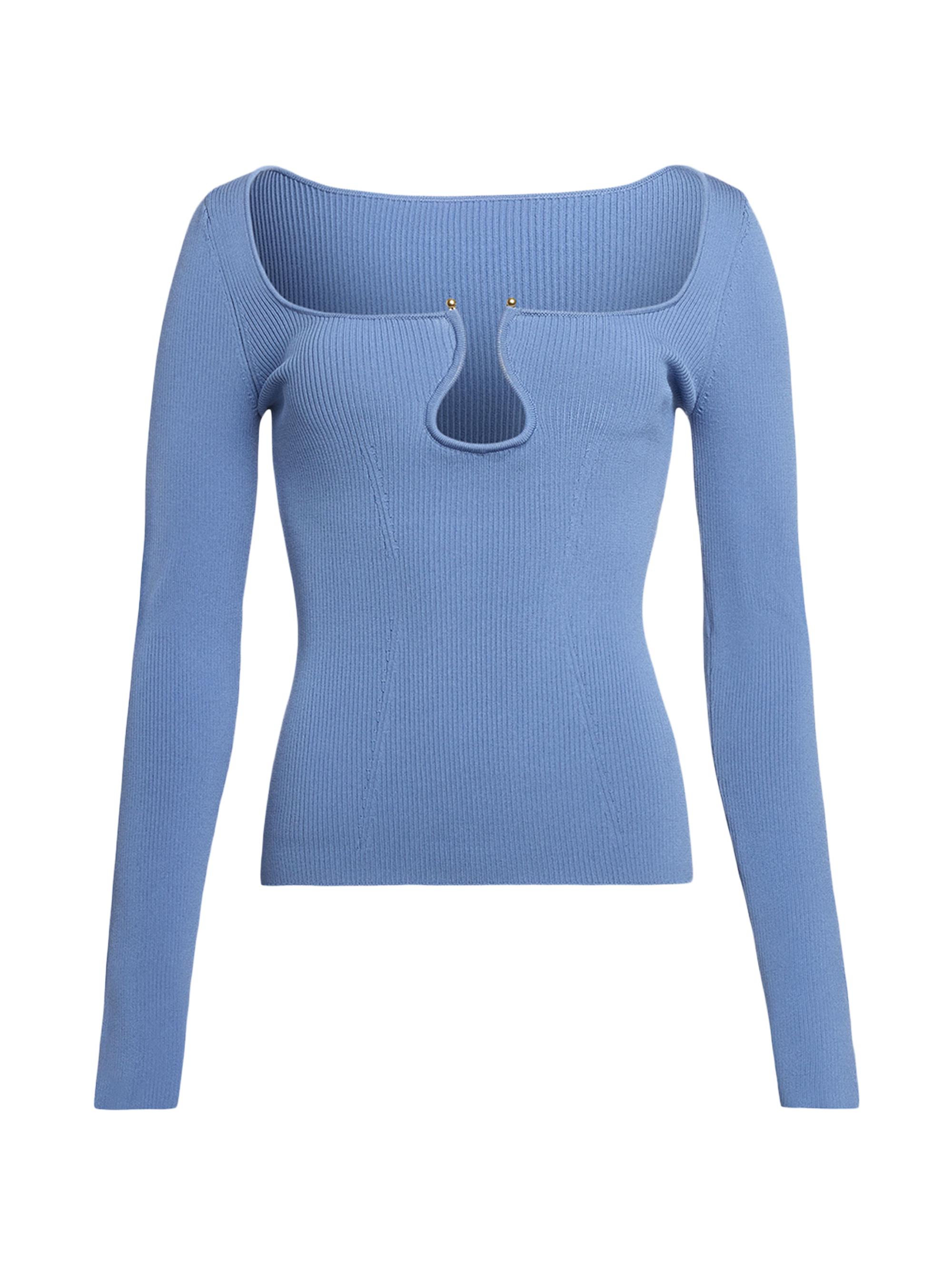 Ramy Brook Women's Lylia U-Ring Long-Sleeve Top - Bright Blue