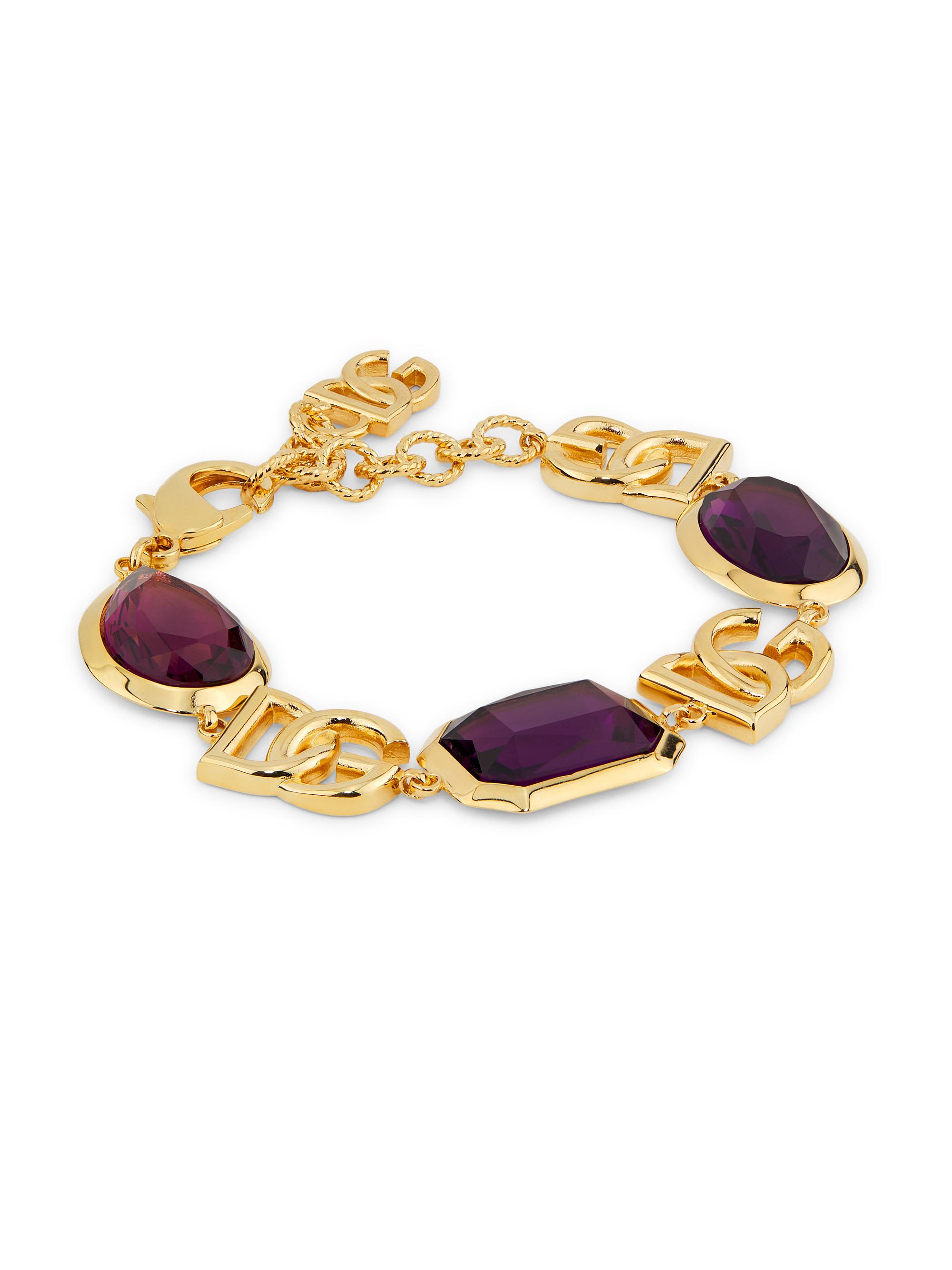 Dolce & Gabbana Women's Goldtone & Glass Crystal Monogram Bracelet - Gold