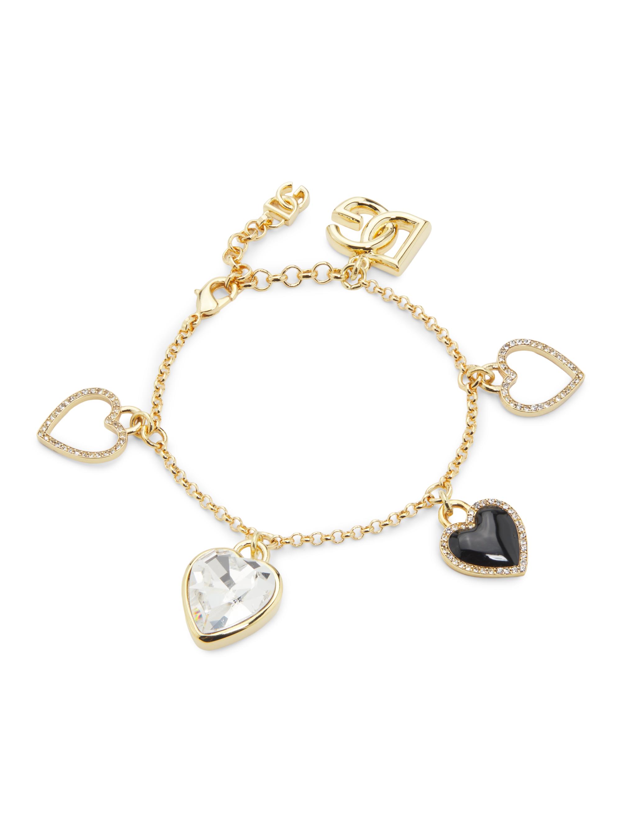 Dolce & Gabbana Women's Goldtone & Crystal Heart Charm Bracelet - Gold