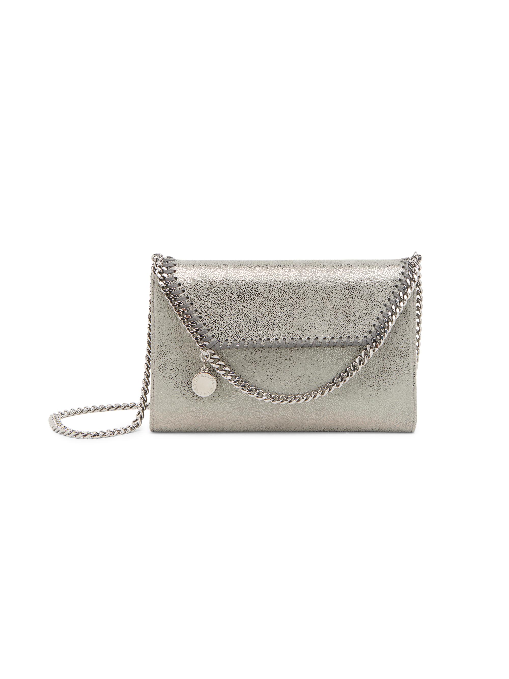 Stella McCartney Women's Mini Falabella Metallic Clutch - Steel Grey