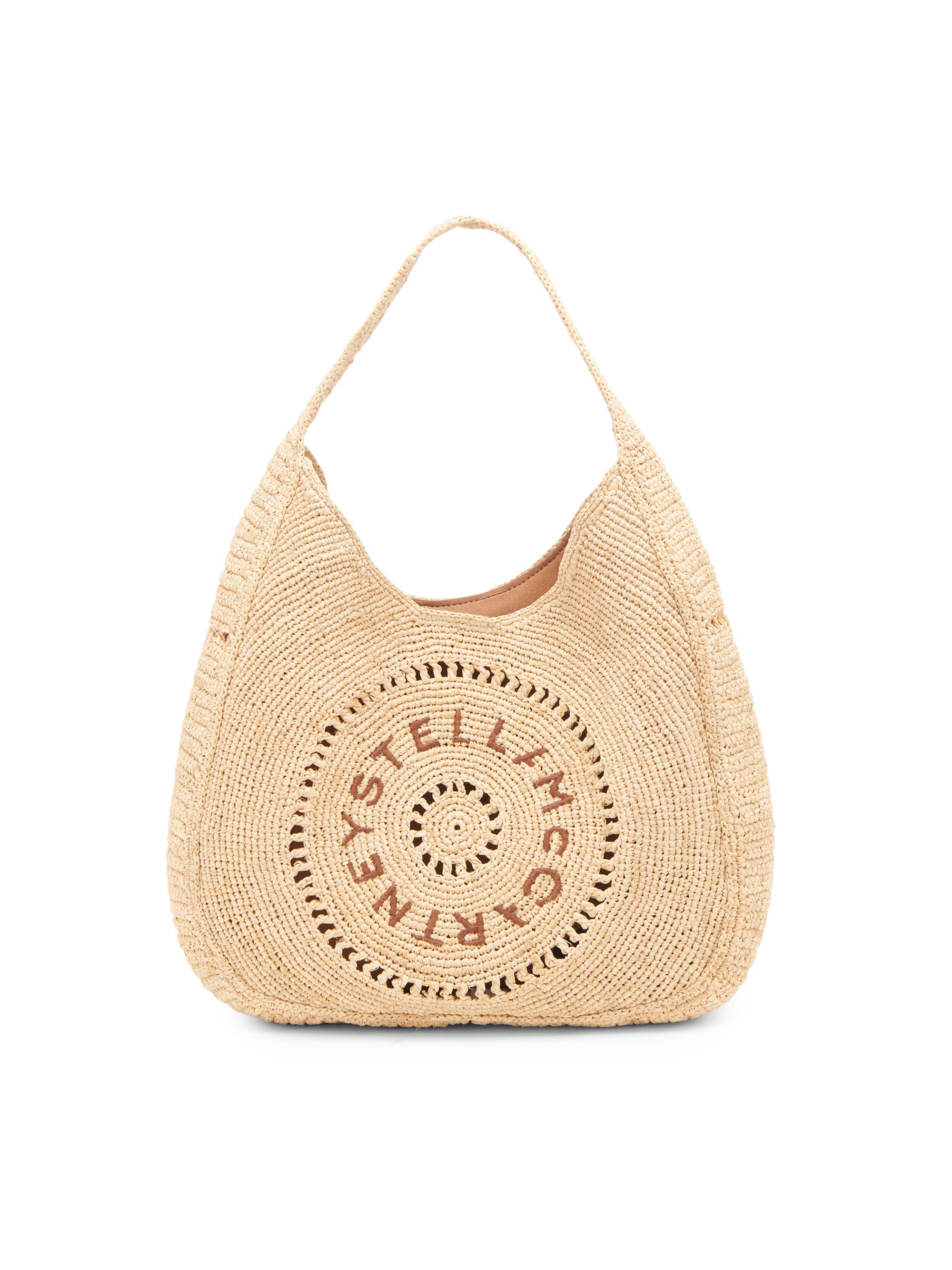 Stella McCartney Women's  Crochet Rafia Logo Hobo Bag - Natural Beige