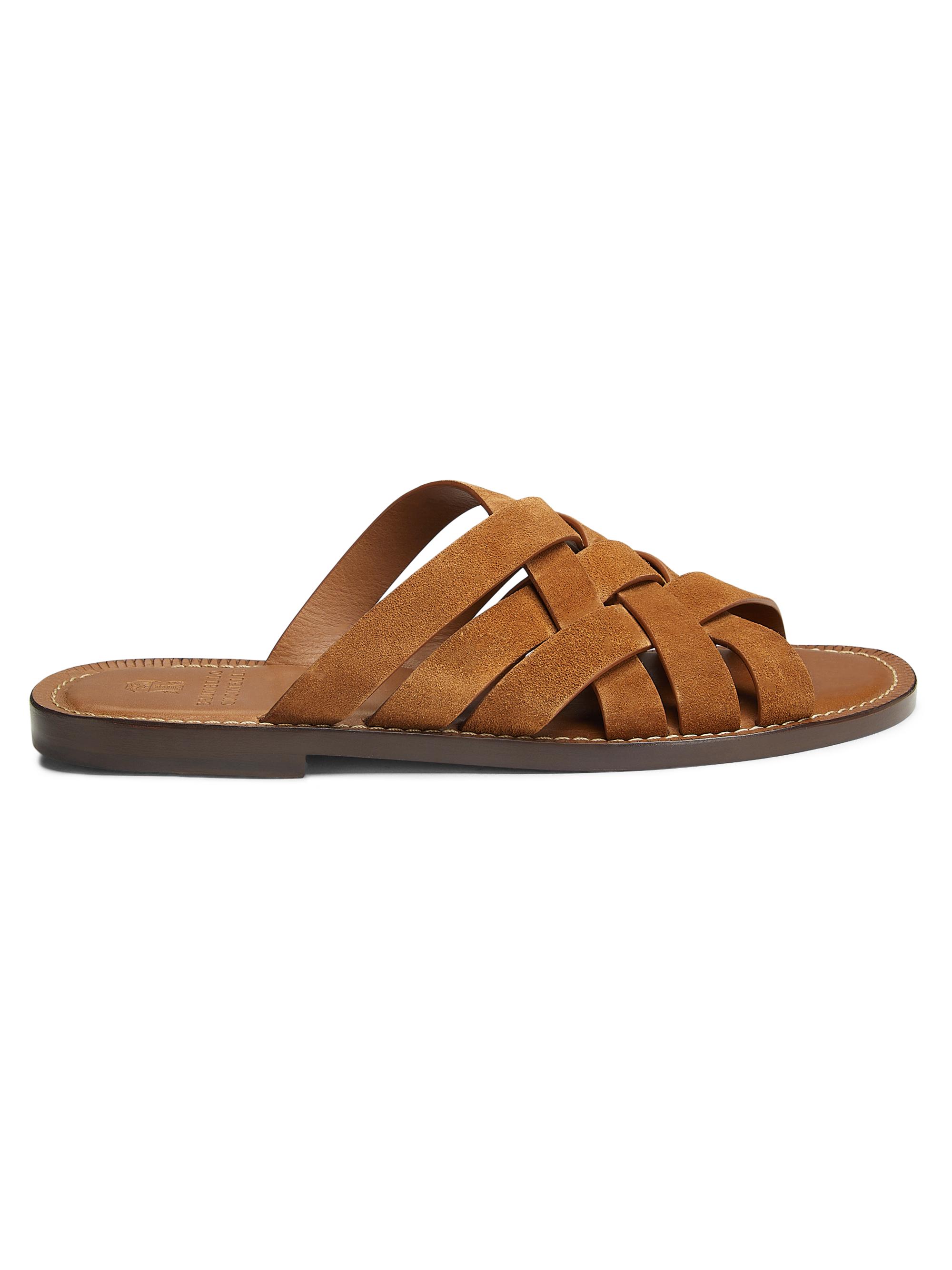 Brunello Cucinelli Crisscross Leather Sandals | Saks Fifth Avenue