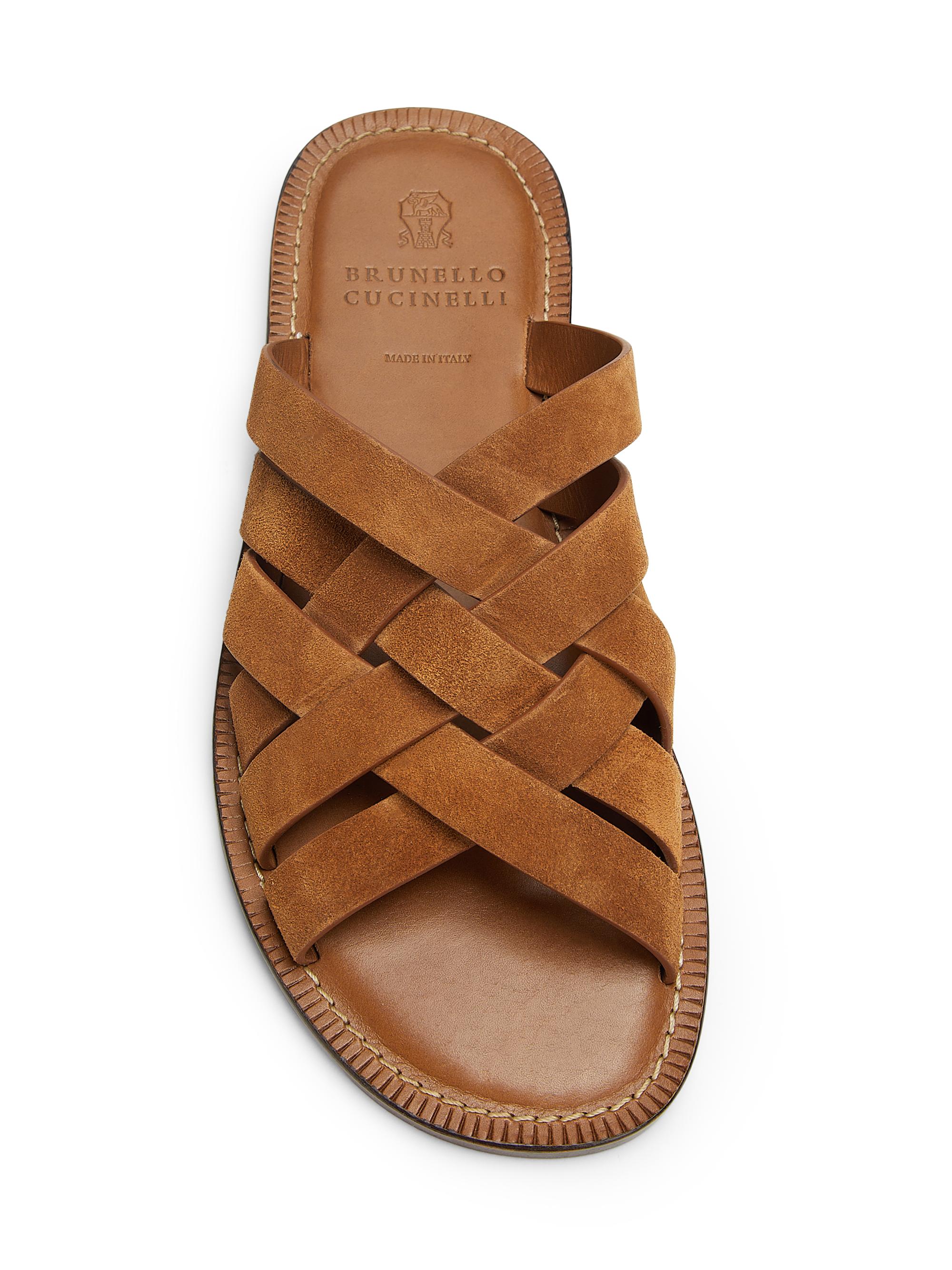 Brunello Cucinelli Woven Suede Sandals | Saks Fifth Avenue