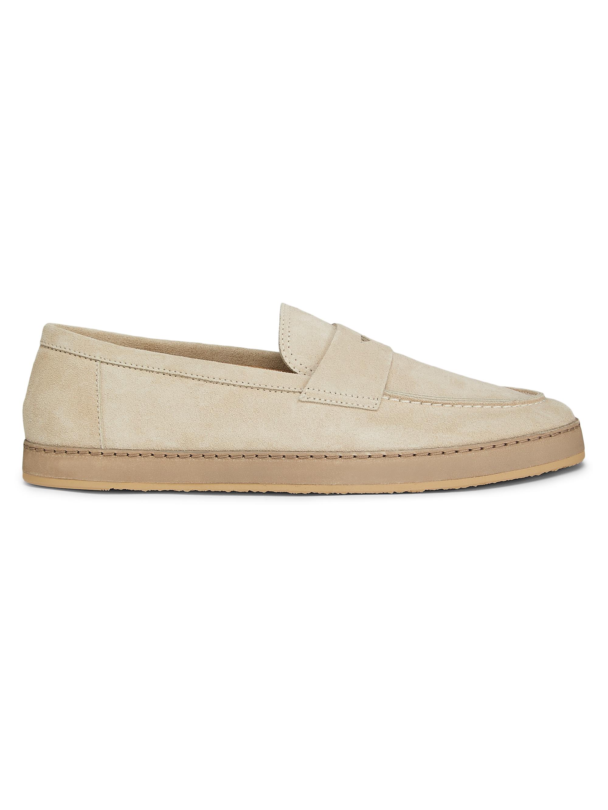 Brunello Cucinelli Men's Washed Suede Loafers - Beige
