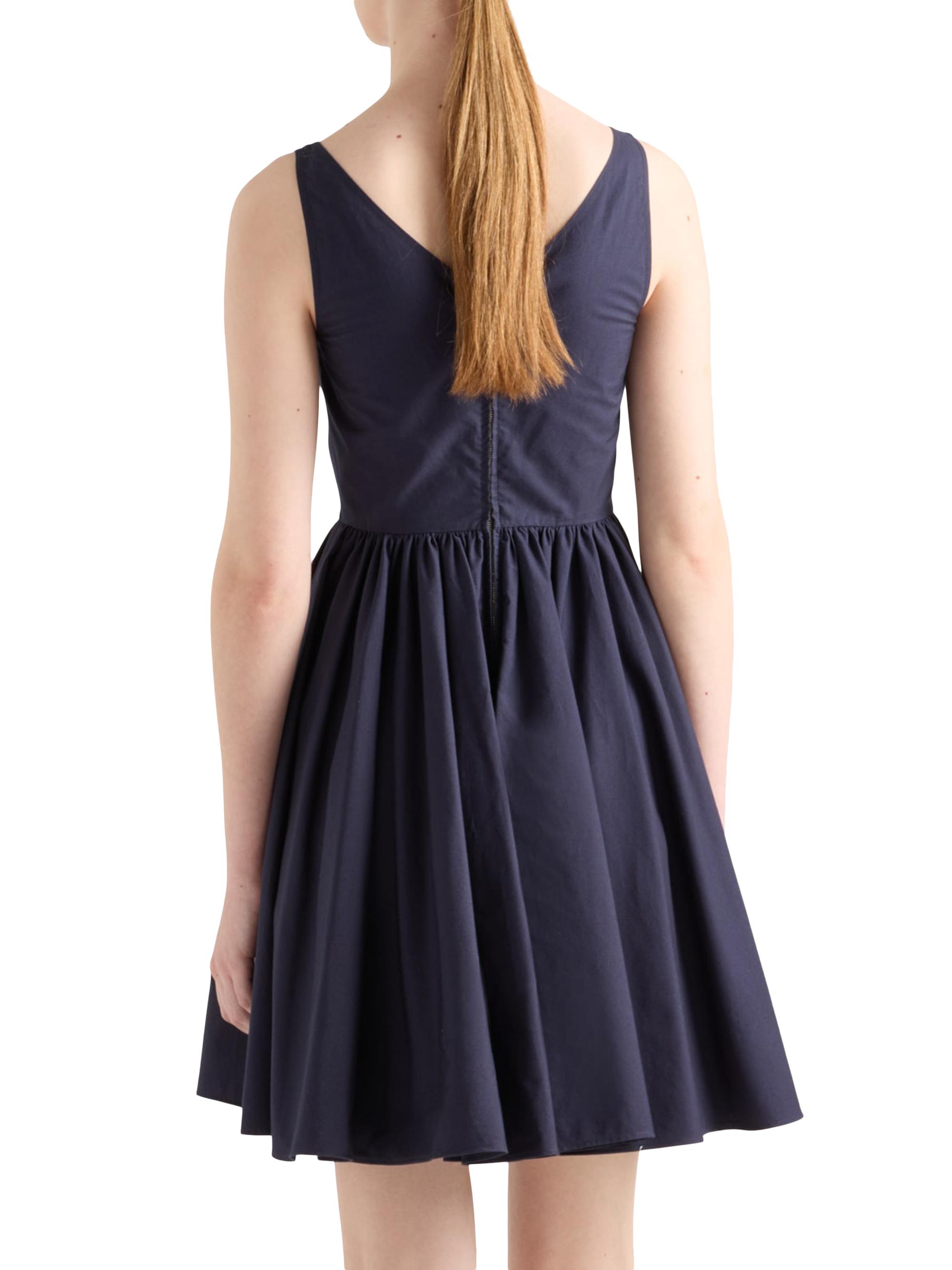 Prada Women's Cotton Canvas Dress - Blue - side view in Blue