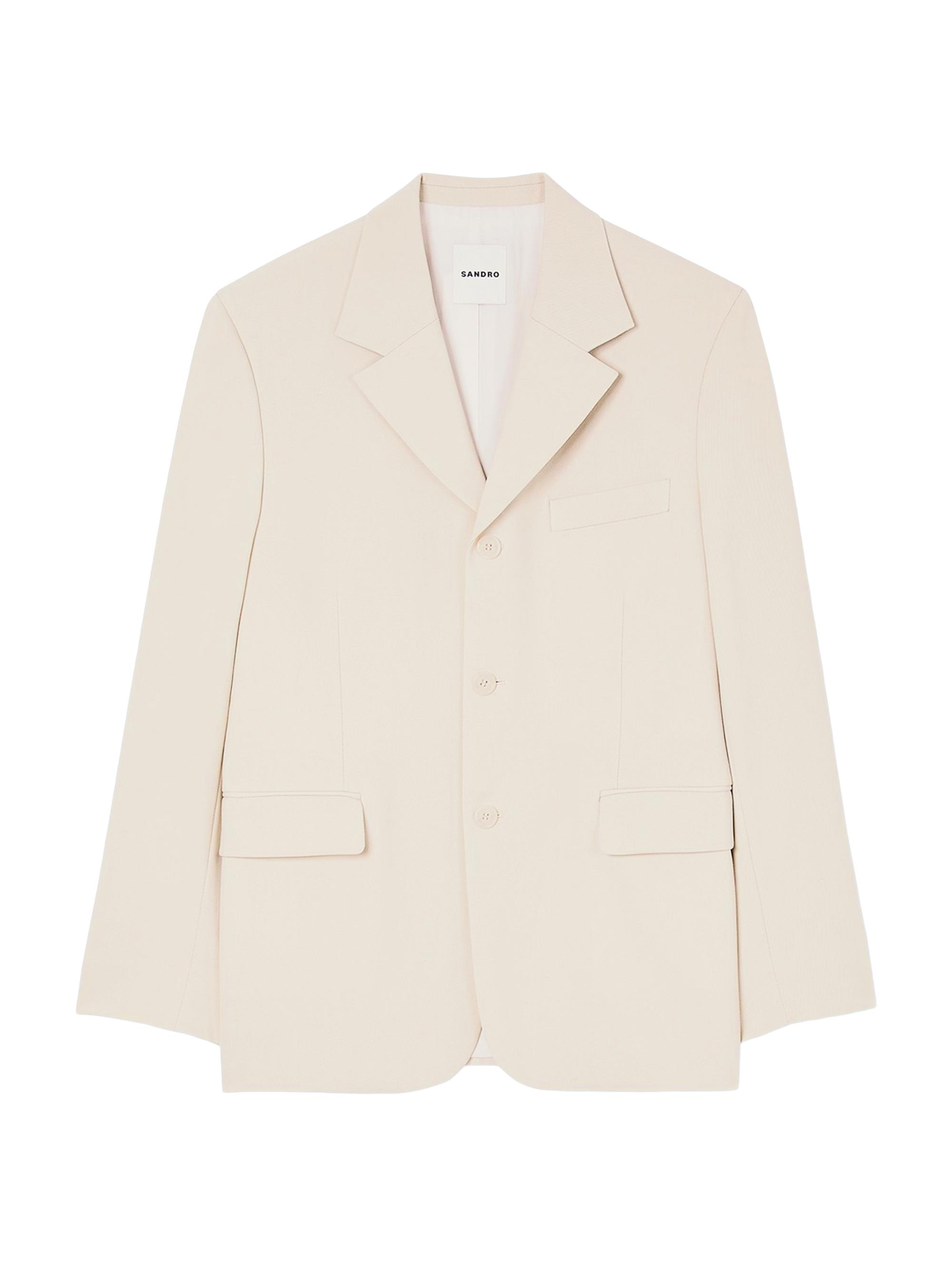Sandro Men's Oversized Wool Suit Jacket - Oats