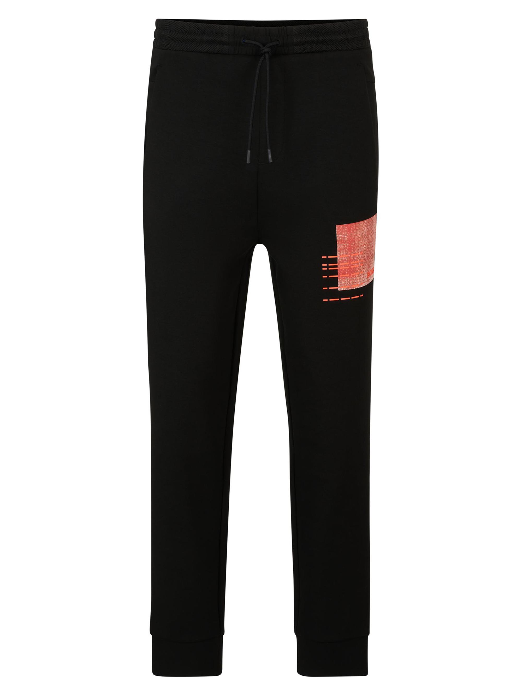 BOSS Men's Tracksuit Bottoms with Seasonal Artwork - Black