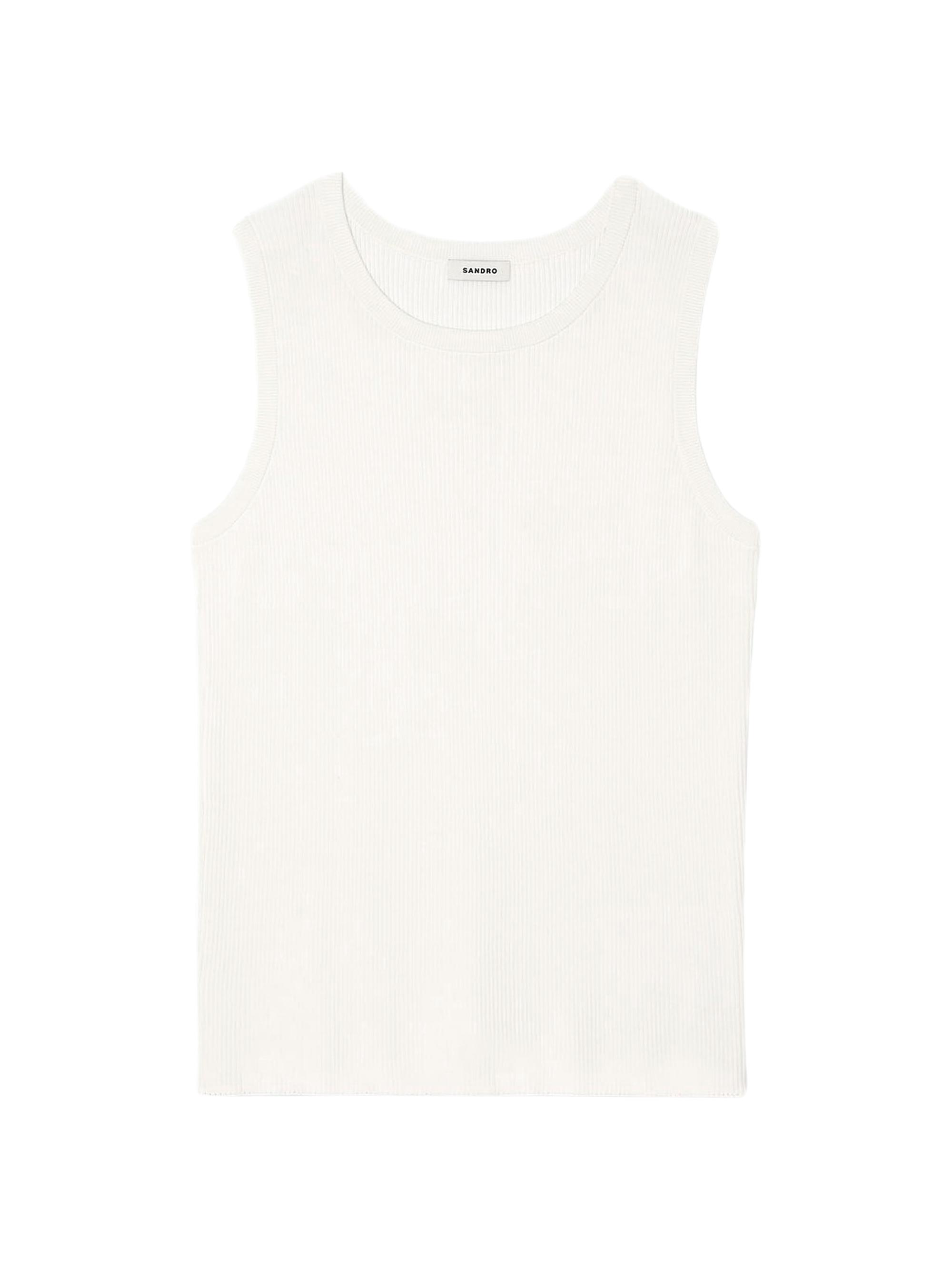 Sandro Men's Rib Knit Vest Top - Optic White