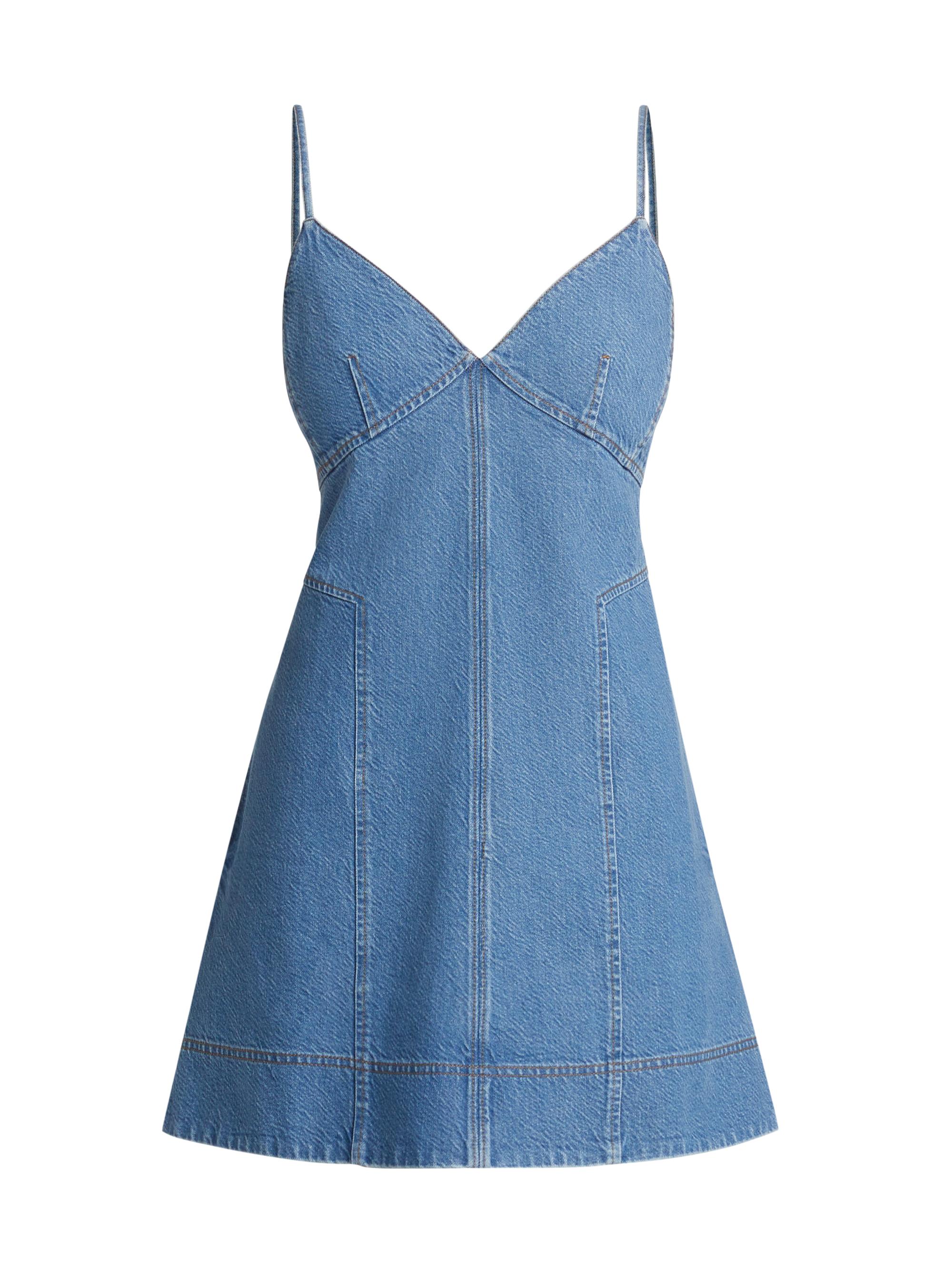 Tanya Taylor Women's Hendrix Denim A-Line Minidress - Medium Indigo Blue