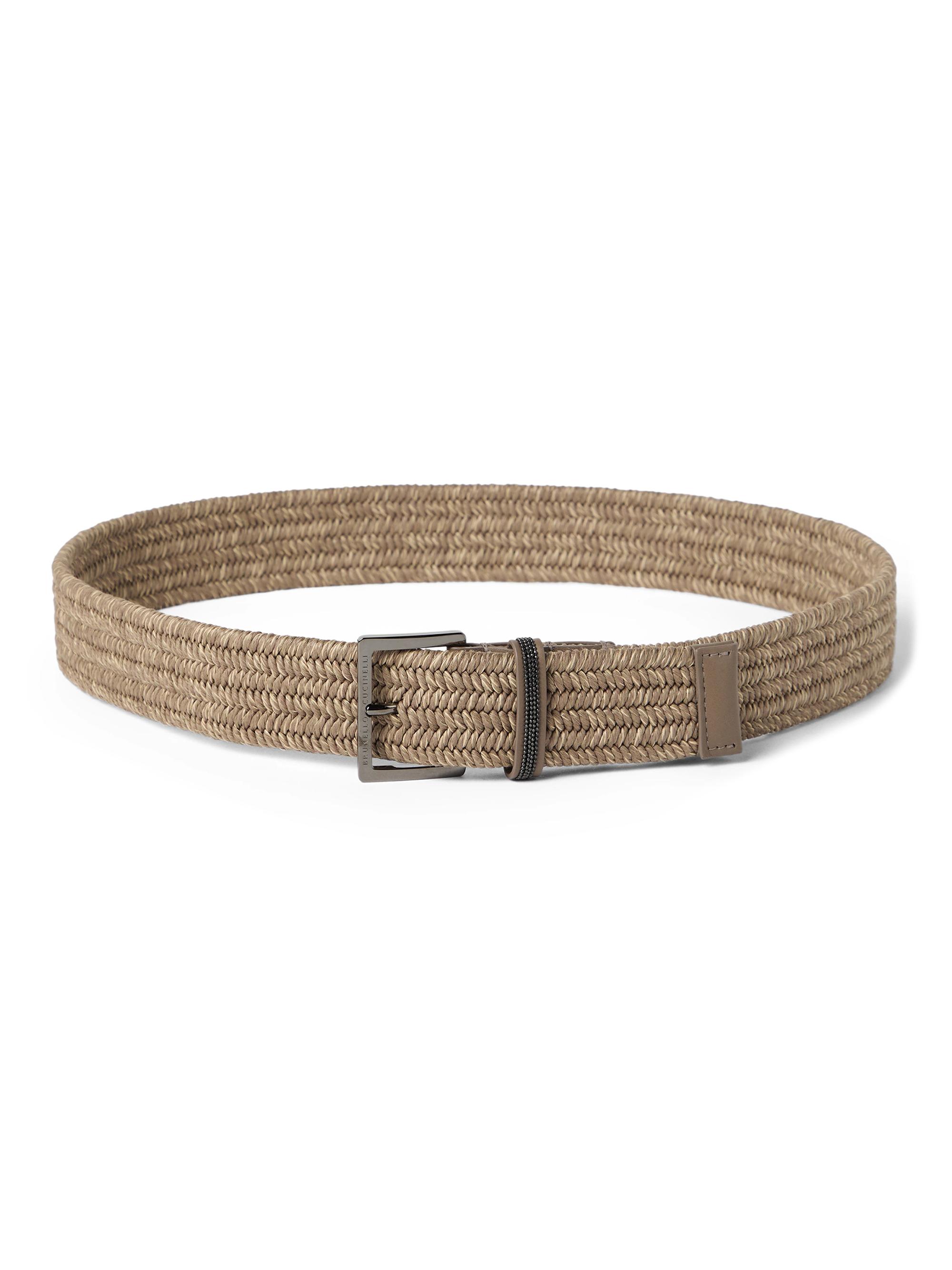 Brunello Cucinelli Women's Techno Raffia Belt with Shiny Loop - Rope