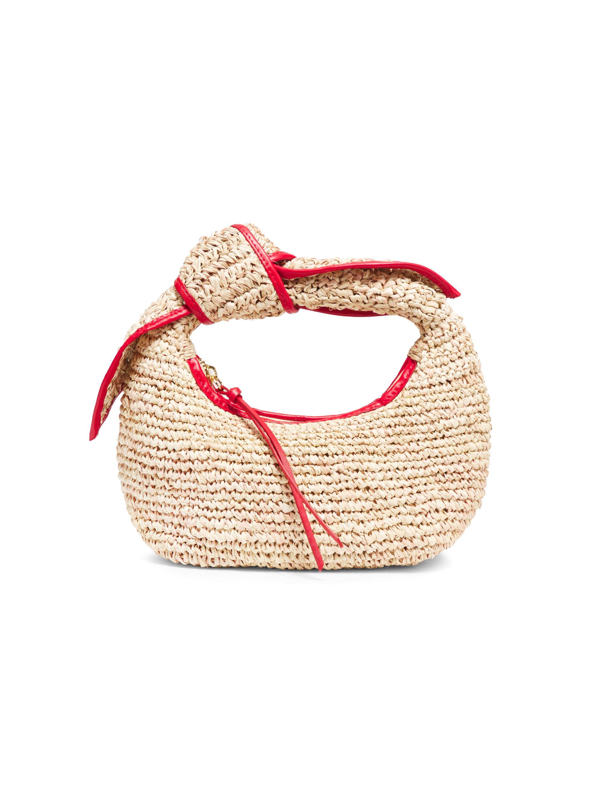 Poolside Women's The Josie Knot Raffia Top Handle Bag - Tomato