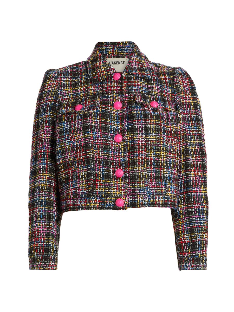 L'AGENCE Kasey Boucle Tweed Jacket | Saks Fifth Avenue