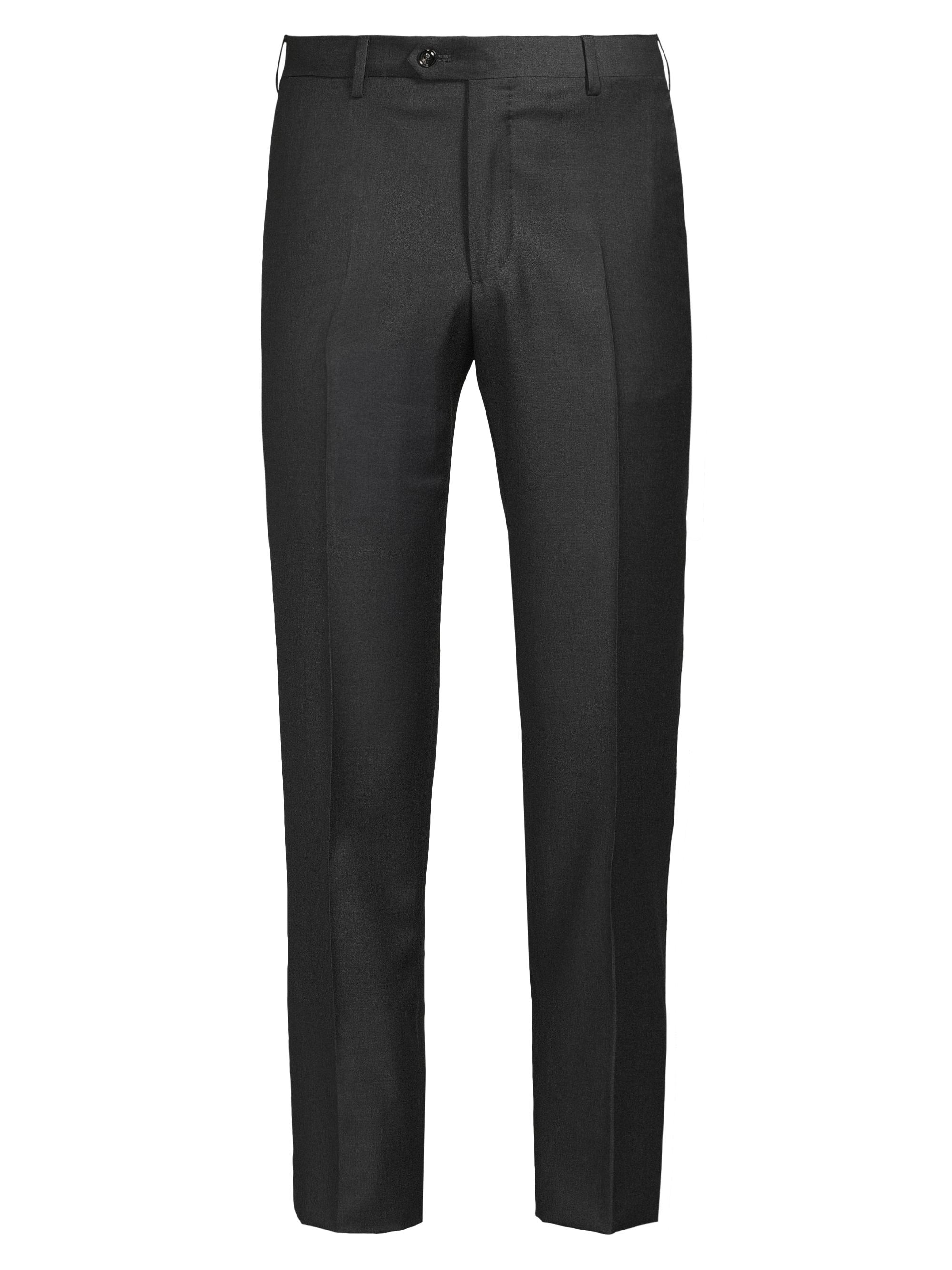 Giorgio Armani Men's Crease-Front Virgin Wool Trousers - Charcoal