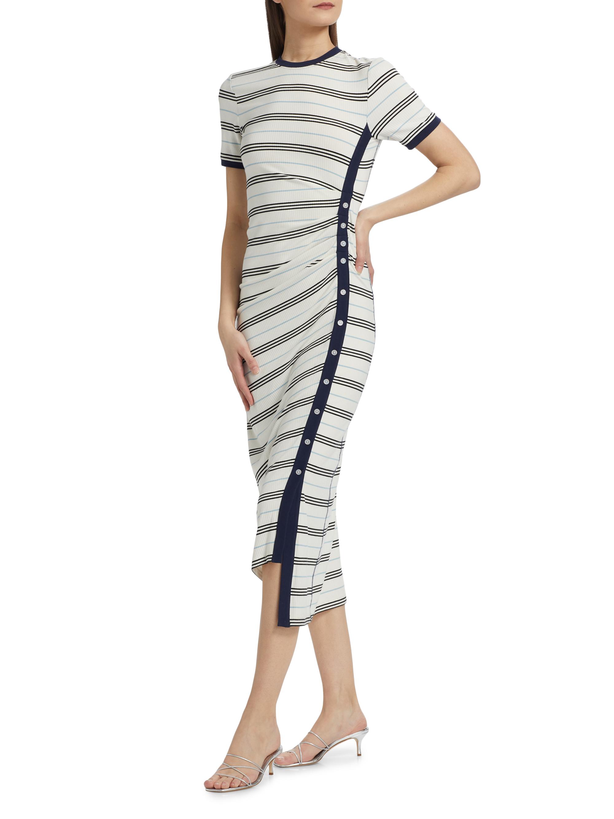 SIMKHAI Shanna Striped Midi-Dress | Saks Fifth Avenue