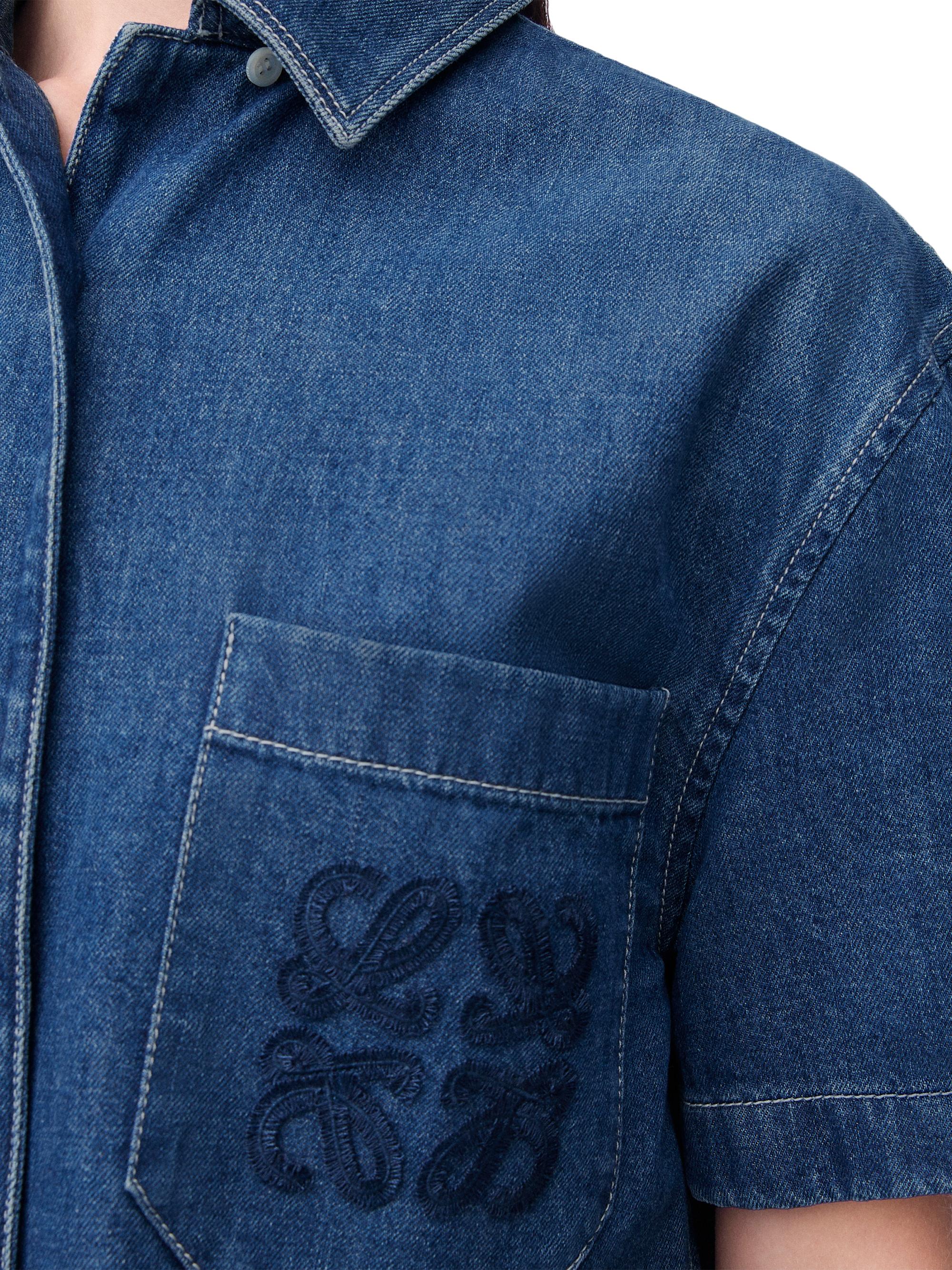 LOEWE LOEWE x Paula's Ibiza Cropped Short-Sleeve Denim Shirt