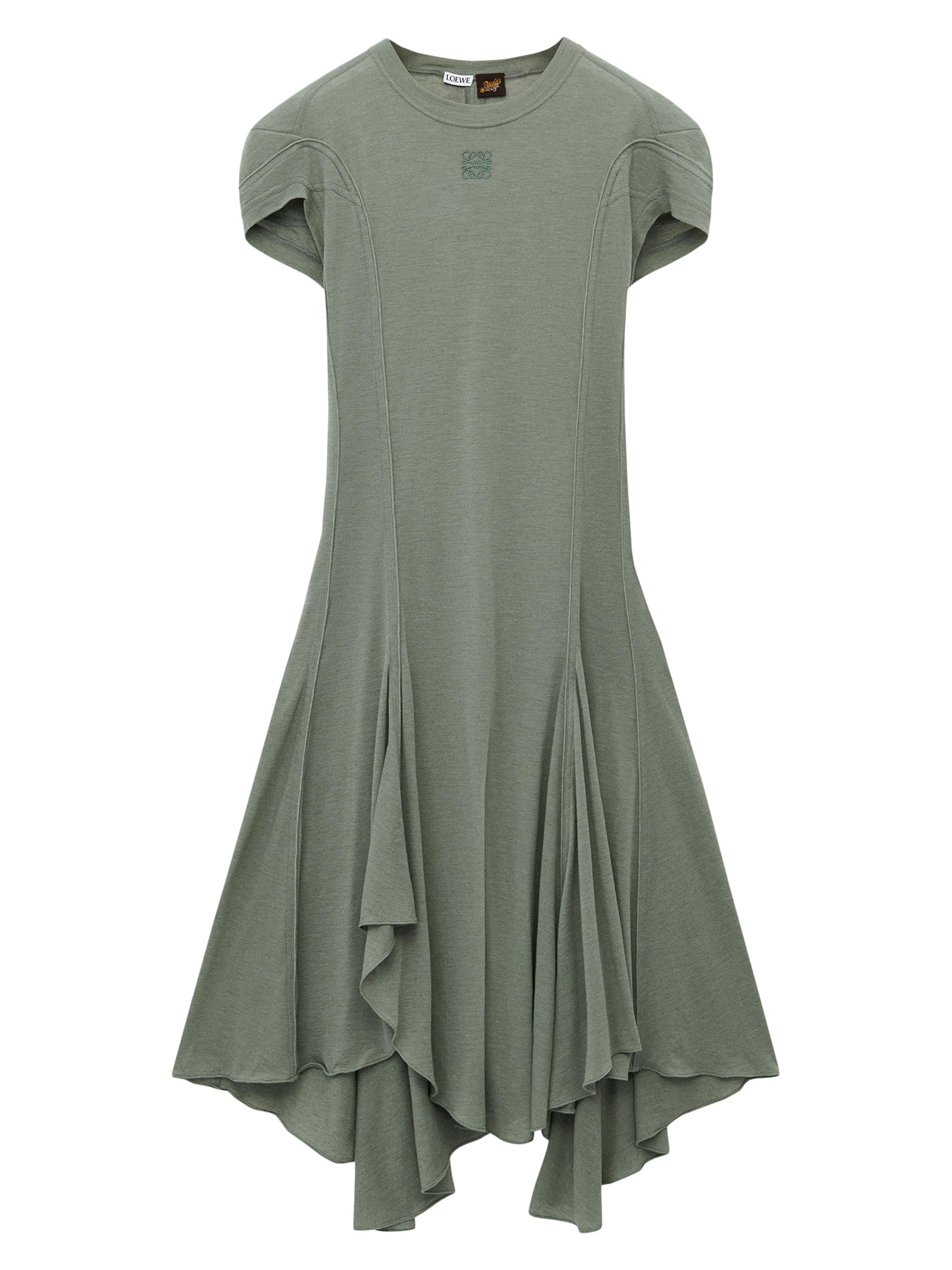 LOEWE Women's  x Paula's Ibiza Seamed Flared Midi-Dress - Sage