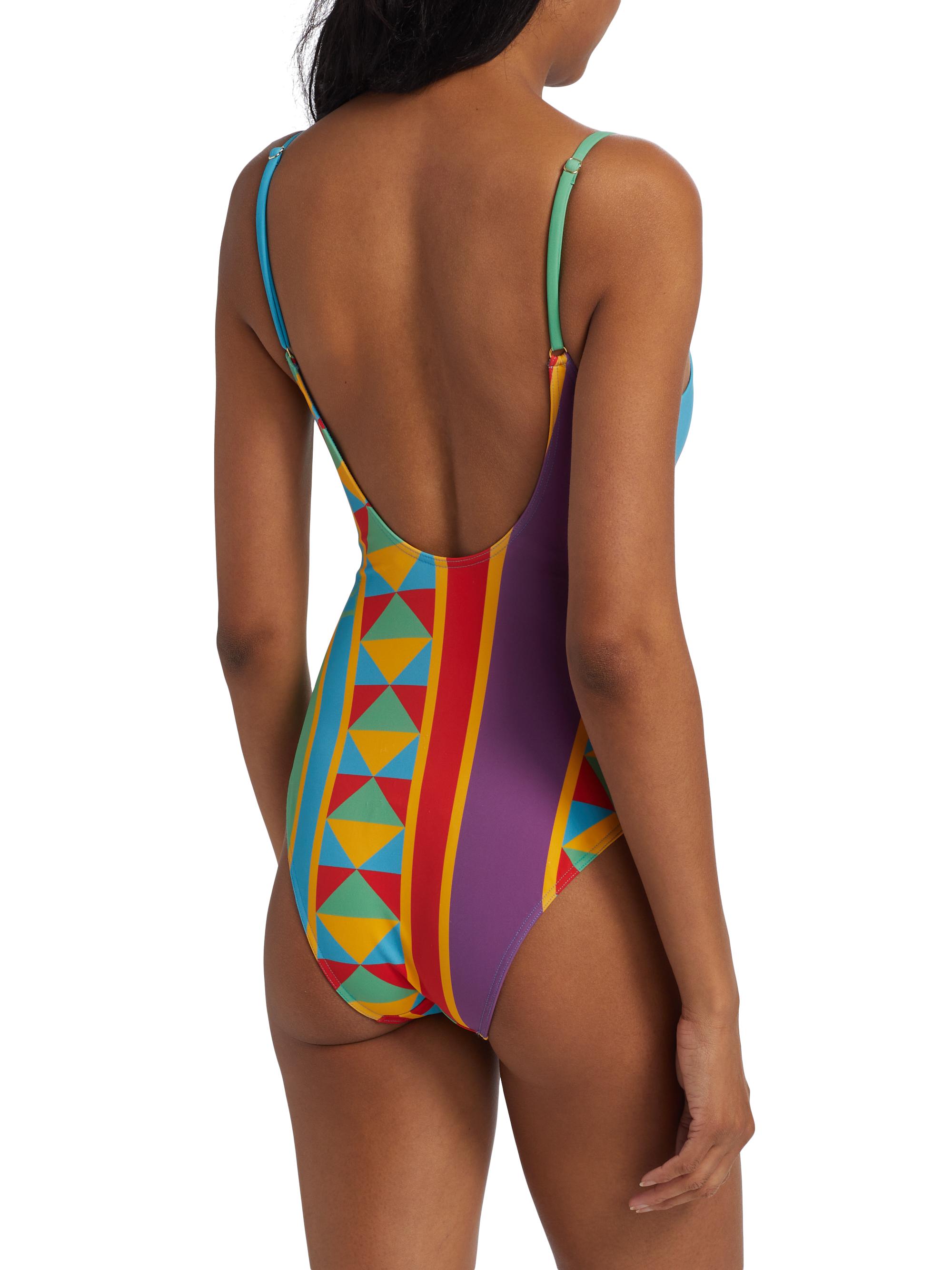 LOEWE LOEWE x Paula's Ibiza Striped Logo One-Piece Swimsuit