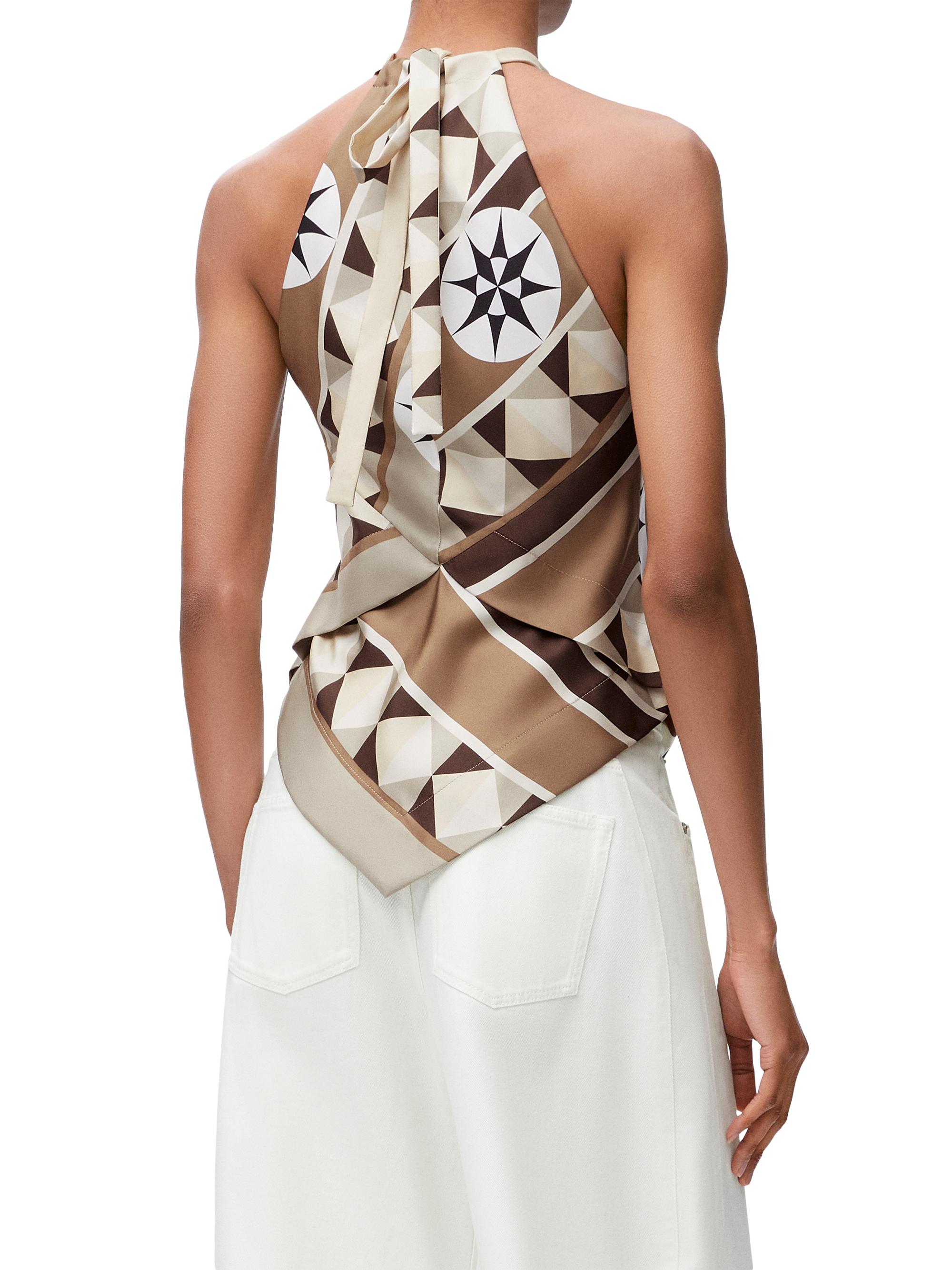 LOEWE LOEWE x Paula's Ibiza Printed Halterneck Silk Top | Saks